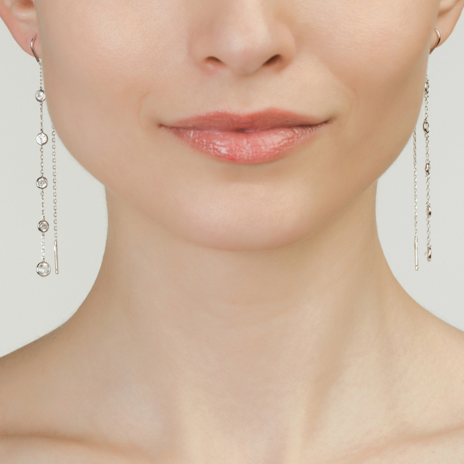 Aretes De Plata 925 Colgante Con Zirconias Mujer Largos.