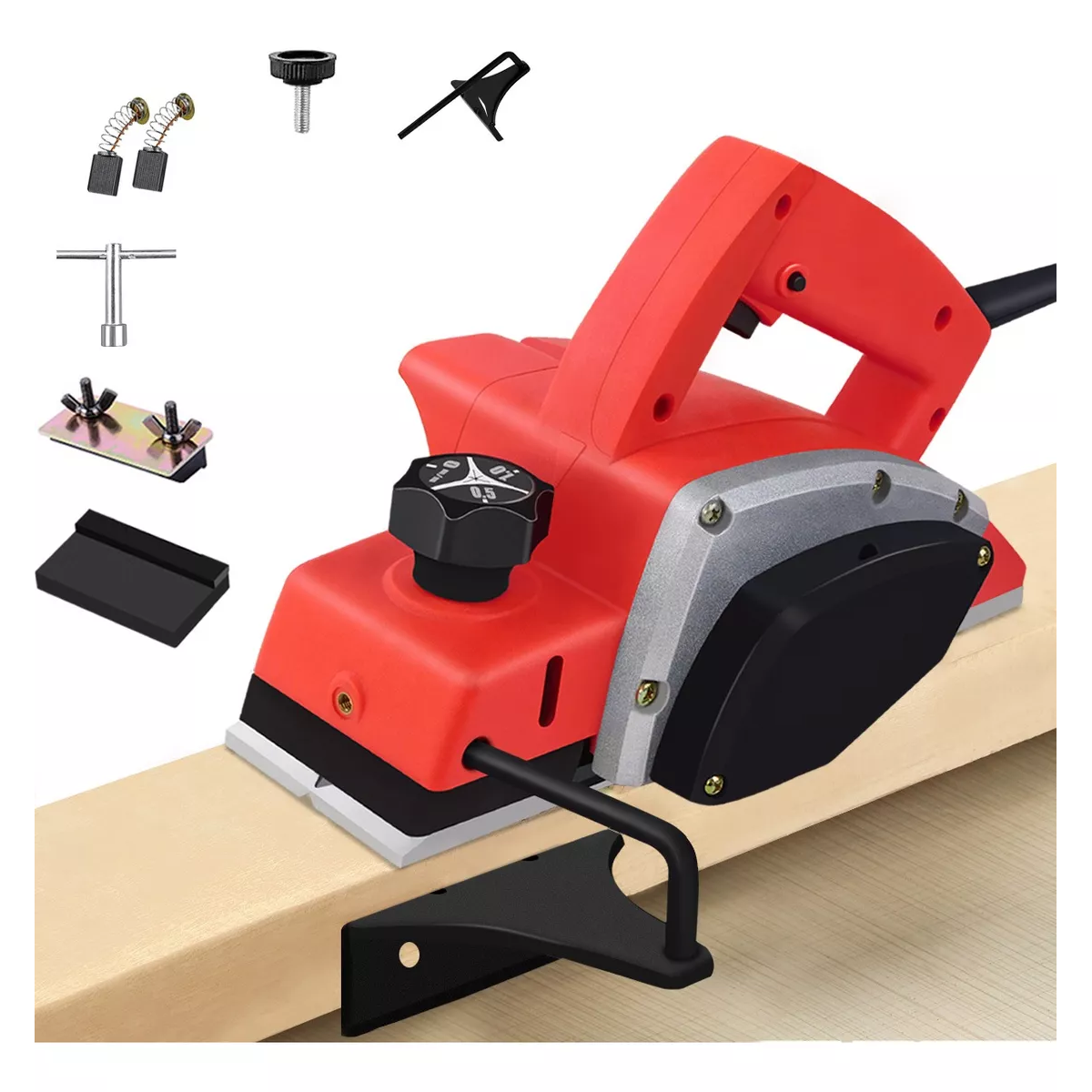Cepilladora Eléctrica Para Madera Cepillo Profesional 82mm Rojo
