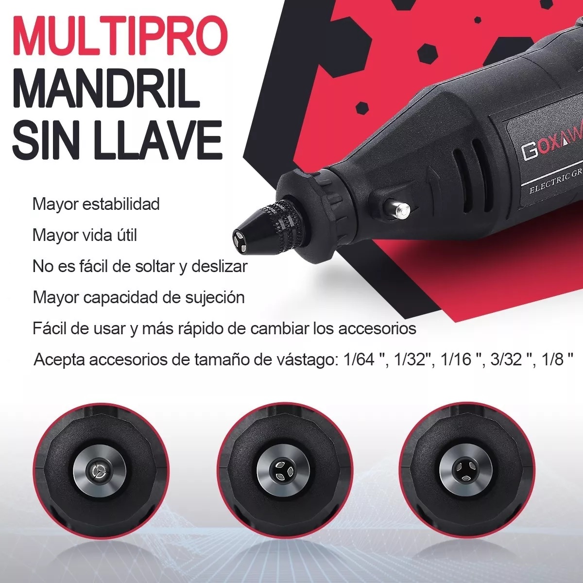 Mototool Electrico Herramientas Con 140 Accesorio Pro Negro