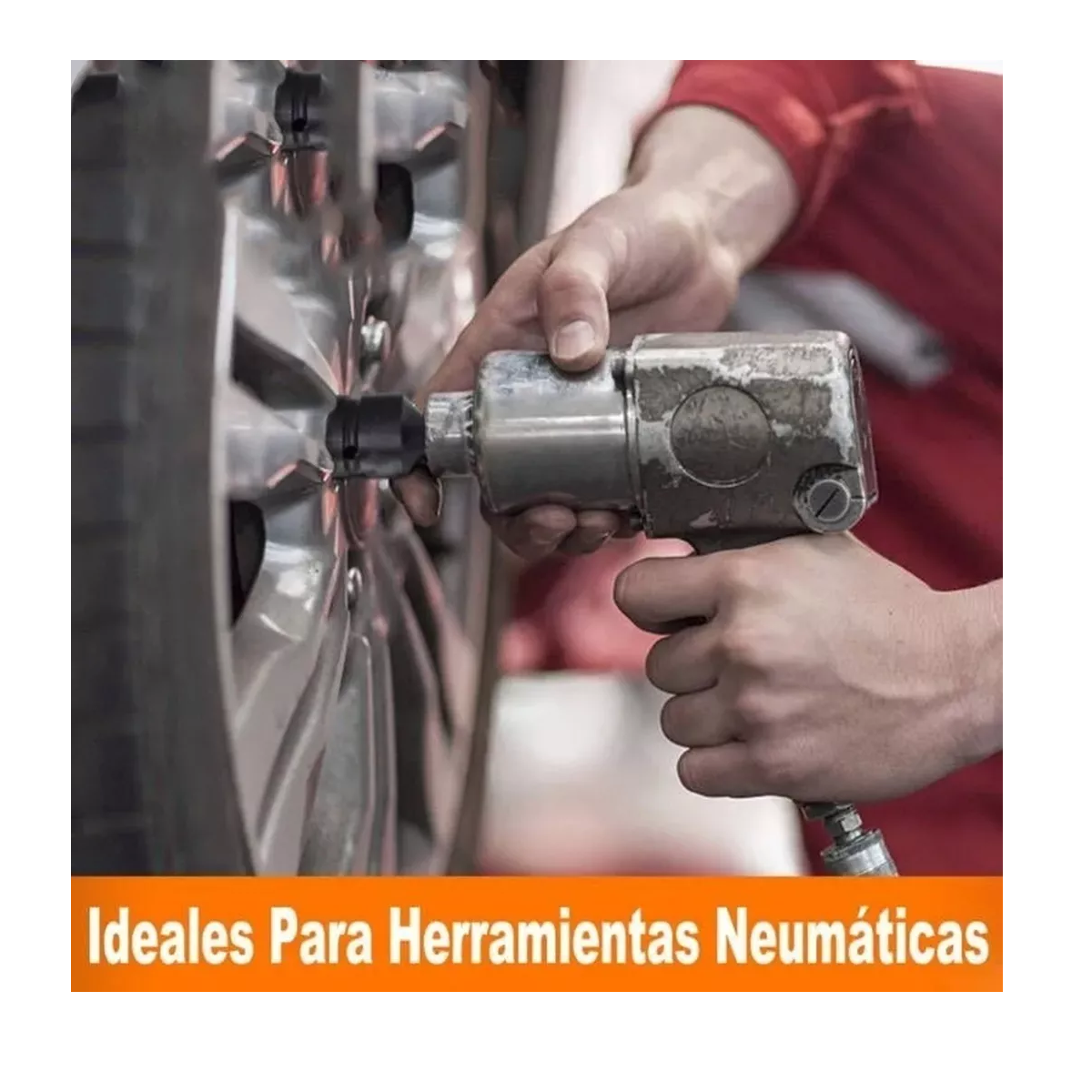 Juego Adaptadores Para Dados Y Llaves De Impacto 6 Pz Rojo/Negro .