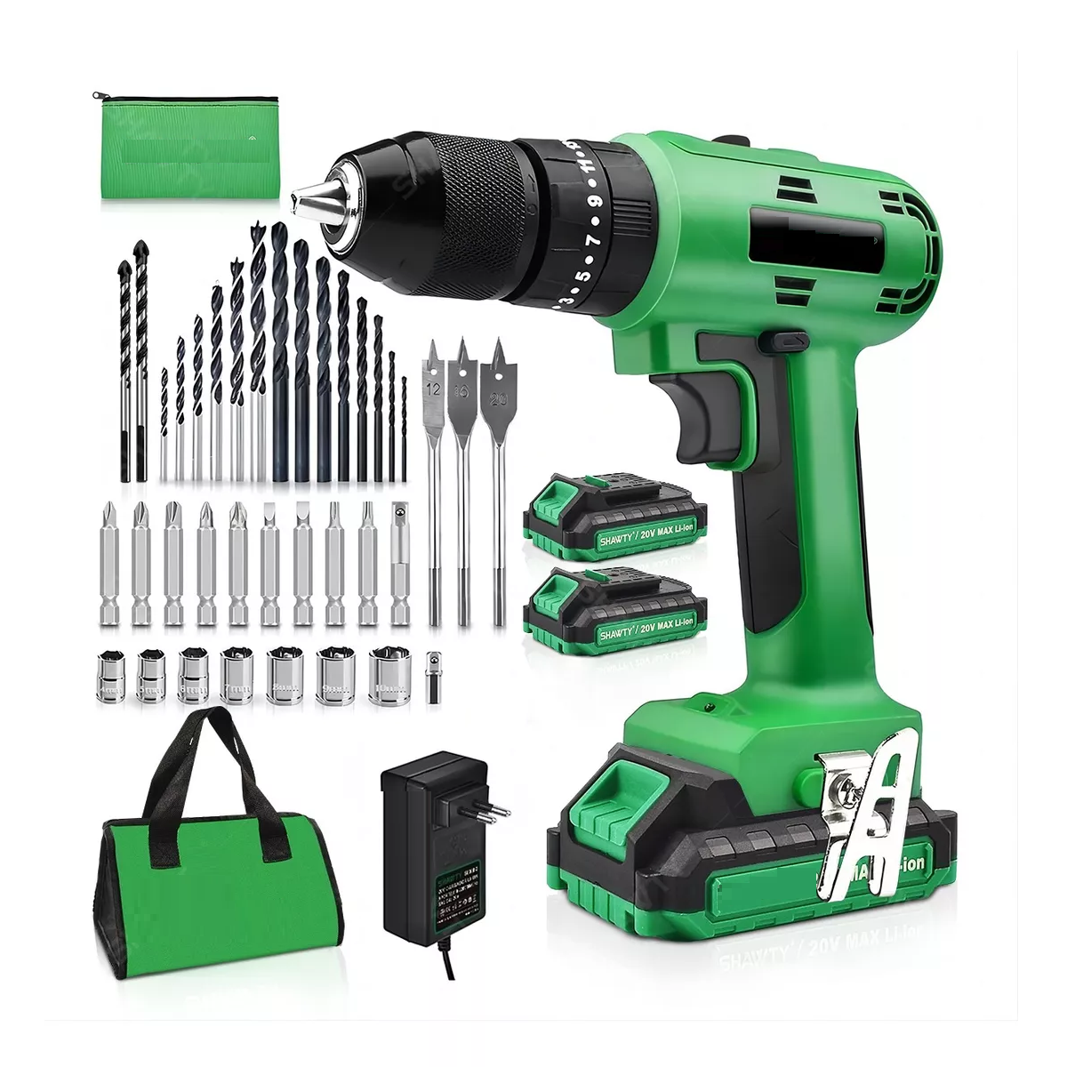 Taladro Rotomartillo Percutor 1/2'' De 20v C/2batería Verde