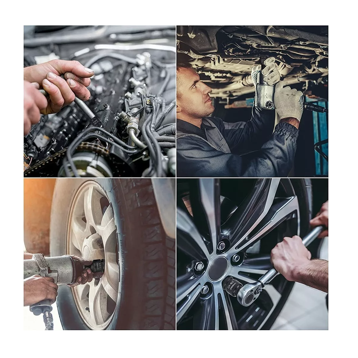 Juego Adaptadores Para Dados Y Llaves De Impacto 6 Pz Rojo/Negro .