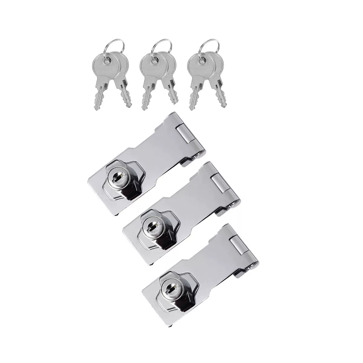 3pcs Cerradura Seguridad Puerta Principal Cajón 2.5 Pulgadas Gris 