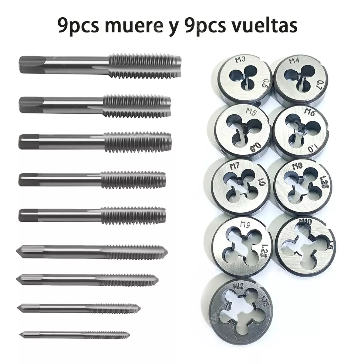 20pcs Kit De Machuelos Con Maneral Broca Ajustable Estuche Verde 