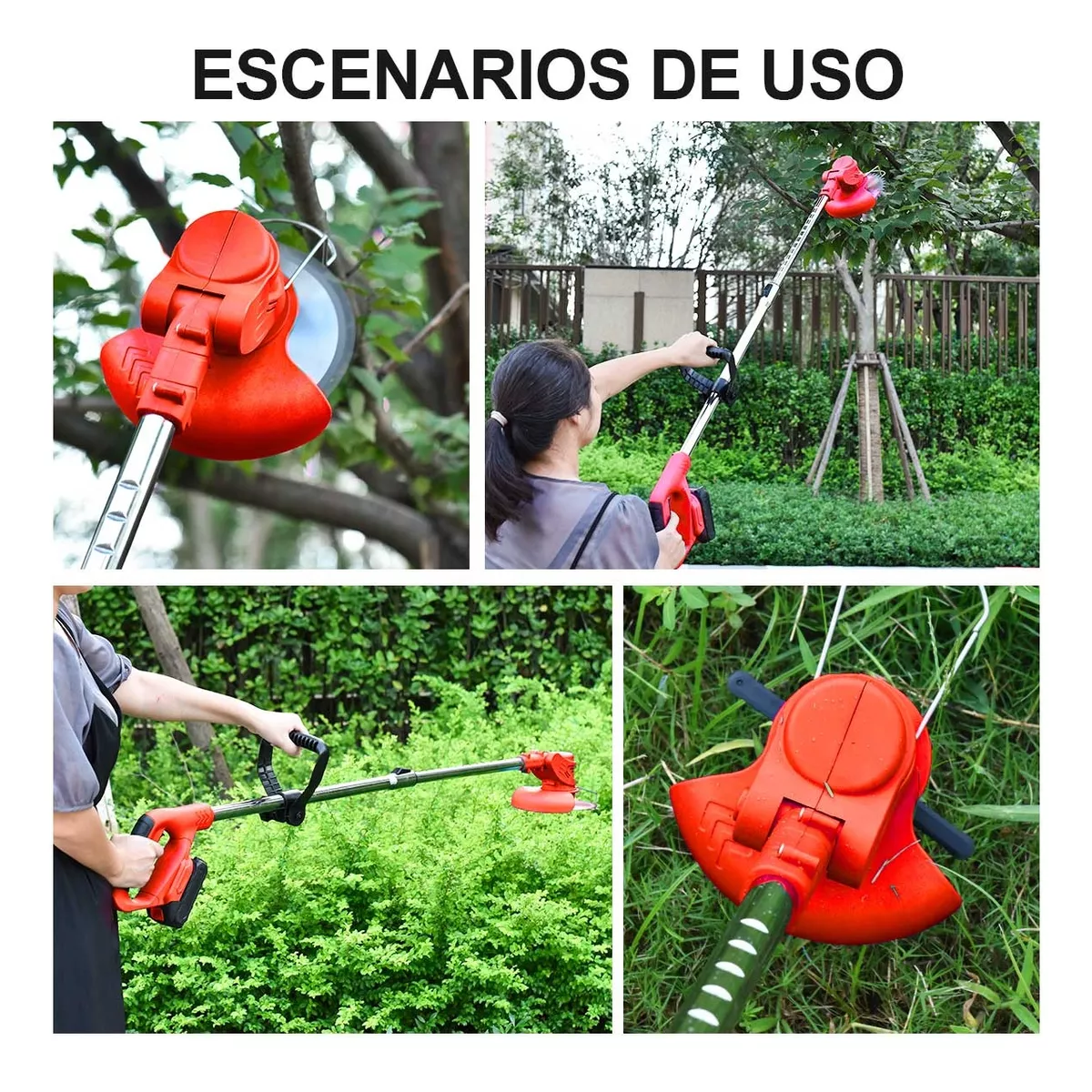 Desbrozadora Inalámbrico Eléctrico Pasto Cortadora Portátil Naranja/Negro