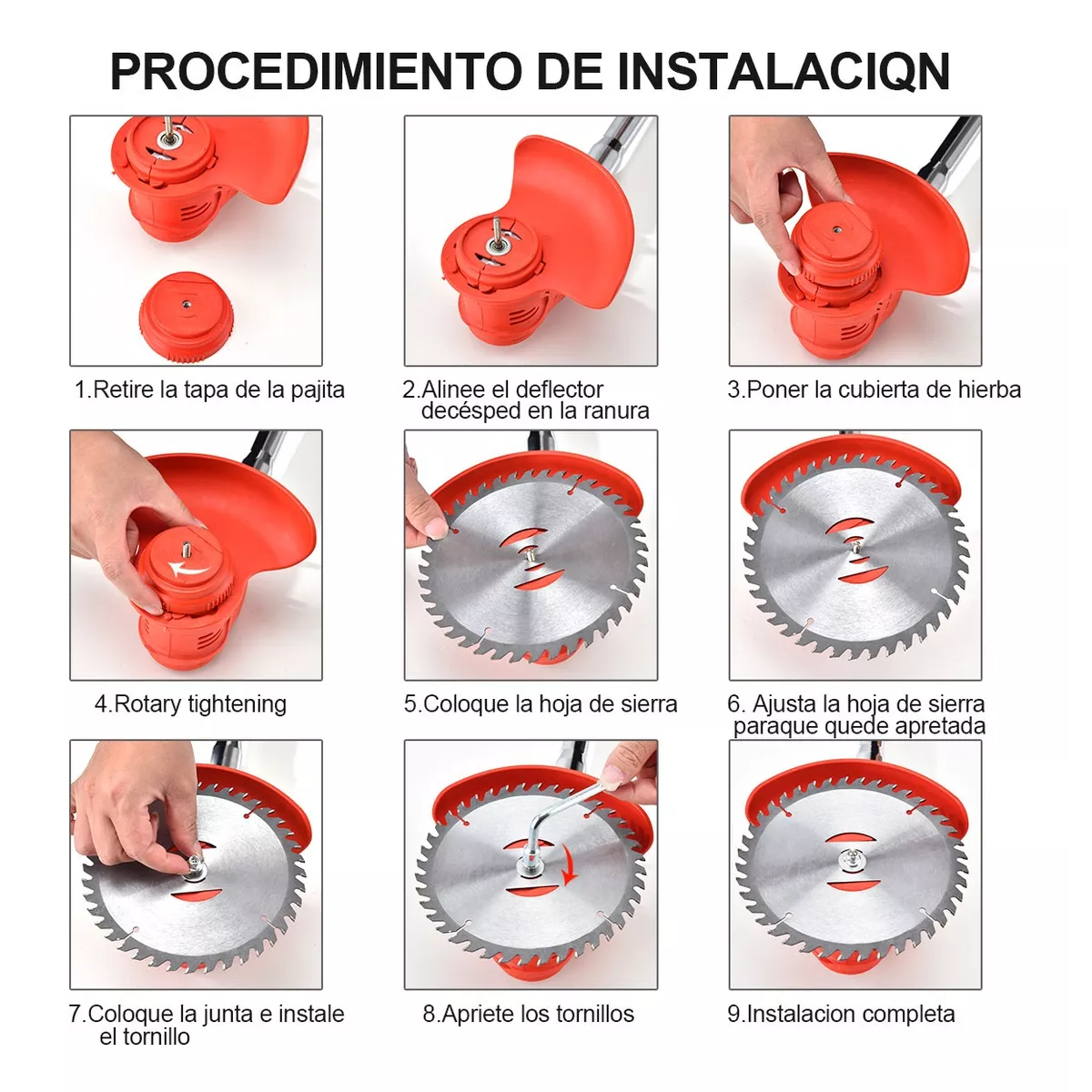 Desbrozadora Inalámbrico Eléctrico Pasto Cortadora Portátil Naranja/Negro