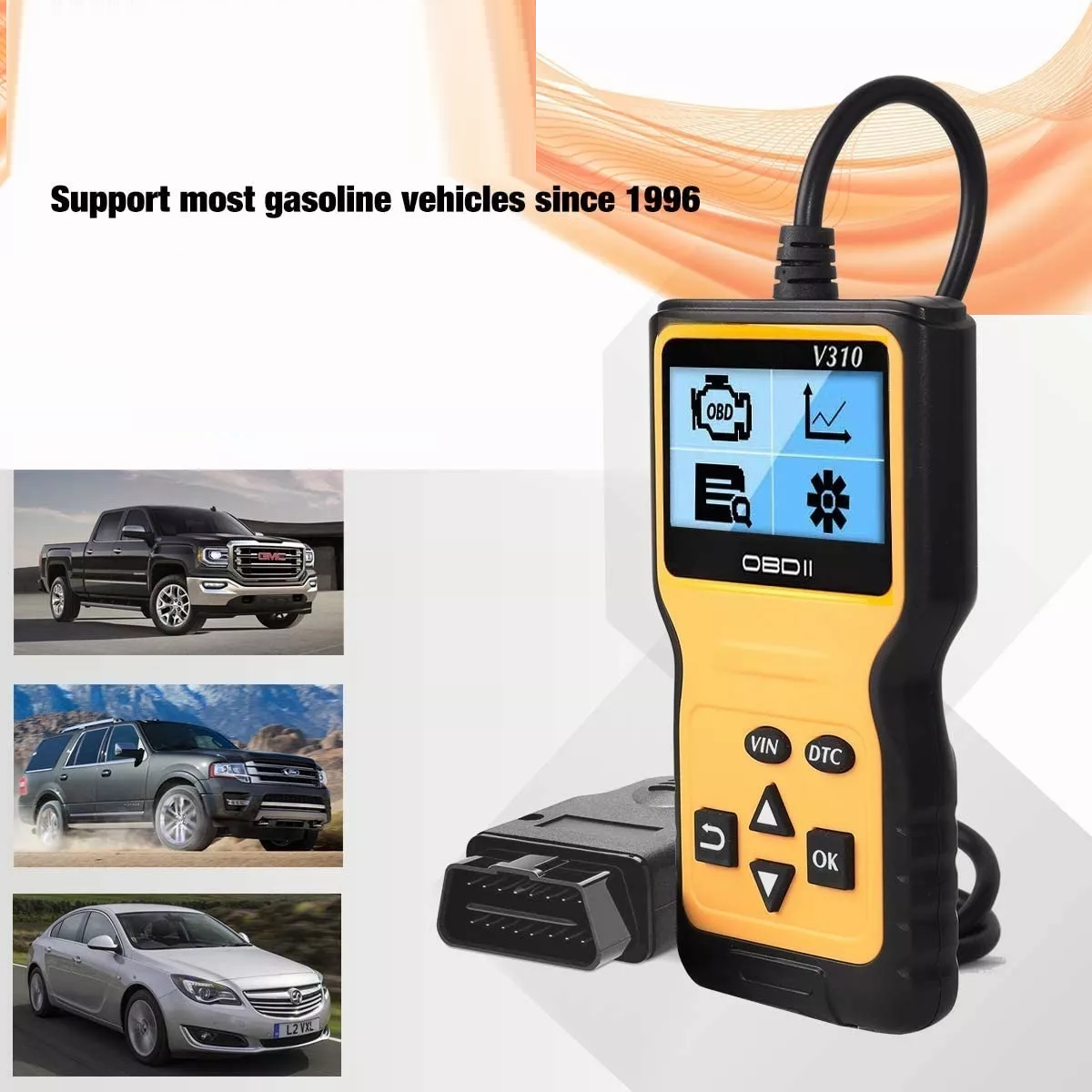 Escaner Automotriz V310 Para Vehículo Obd2 Eobd Amarillo/Negro