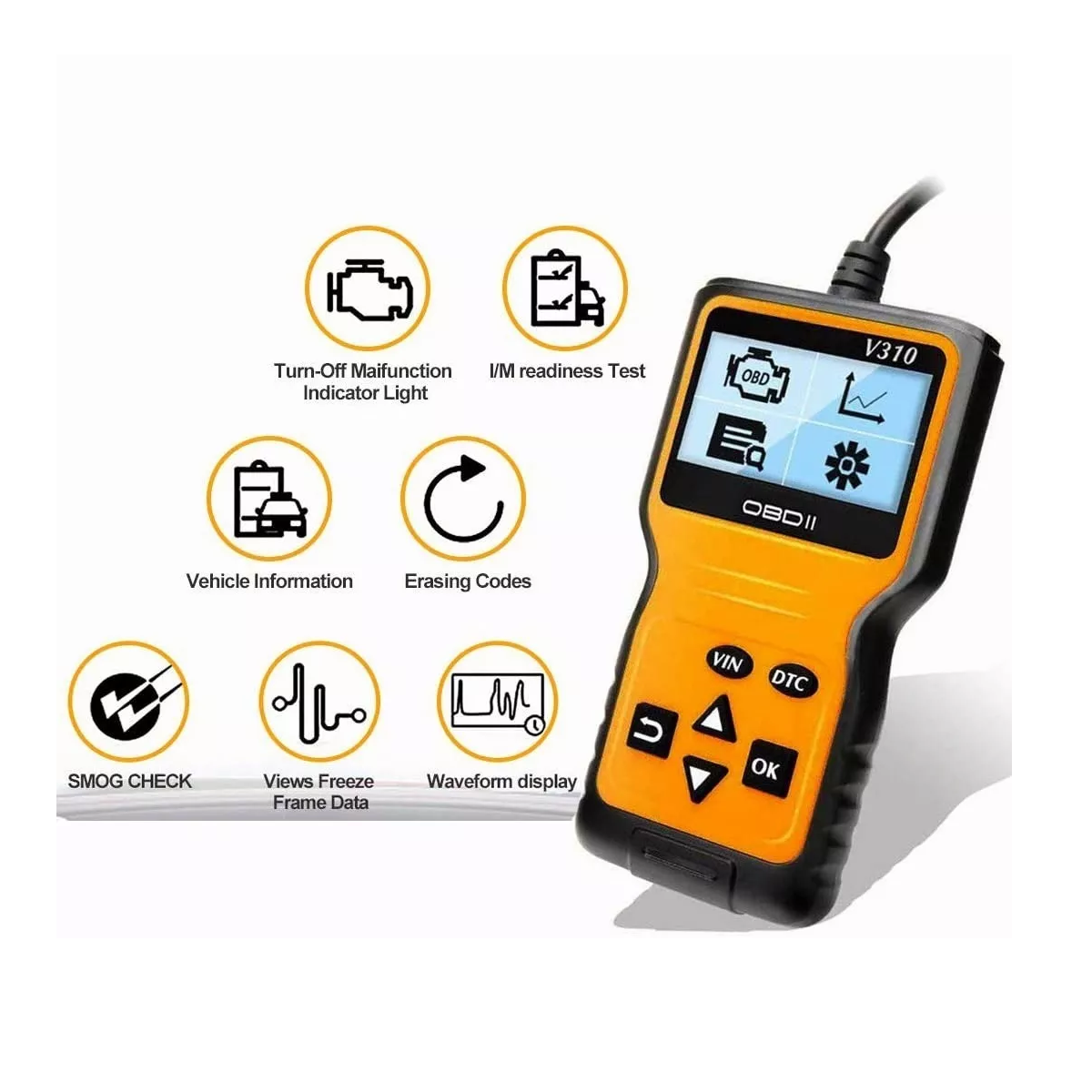 Escaner Automotriz V310 Para Vehículo Obd2 Eobd Amarillo/Negro