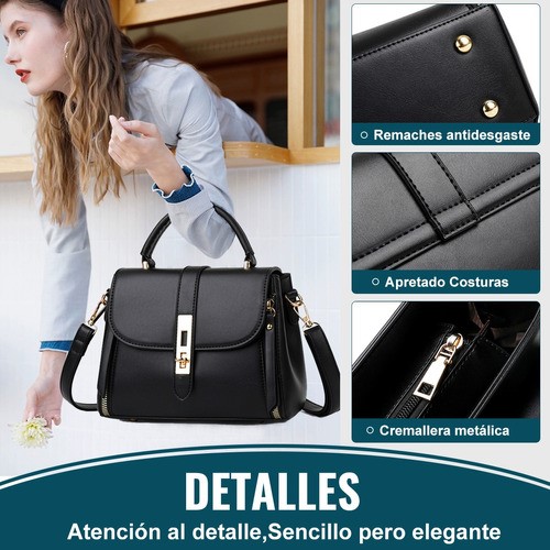Bolsa Mujer Impermeable Tote Crossbody Bandolera De Pu