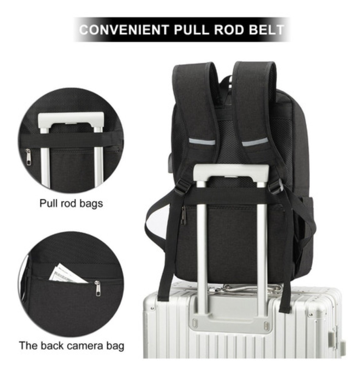 "Mochila Antirrobo Mochila Para Portátil Mochilas De Viaje negra "
