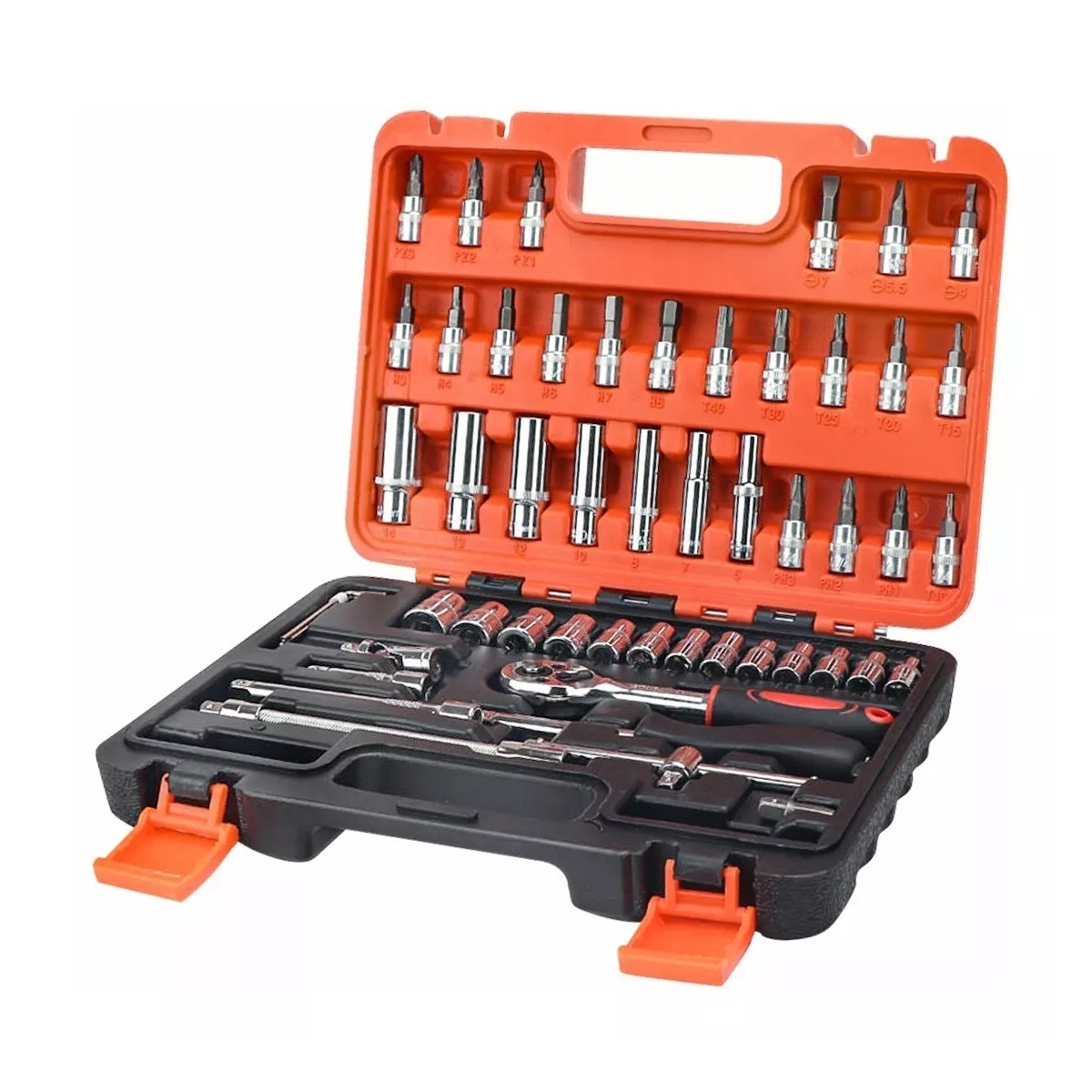 Juego De Herramientas Mecánicas Autocle, 53 Piezas Estuche Negro/Naranja 