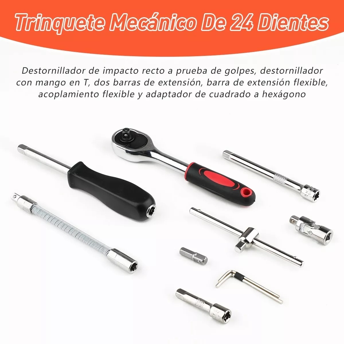 Juego De Herramientas Mecánicas Autocle, 53 Piezas Estuche Negro/Naranja 