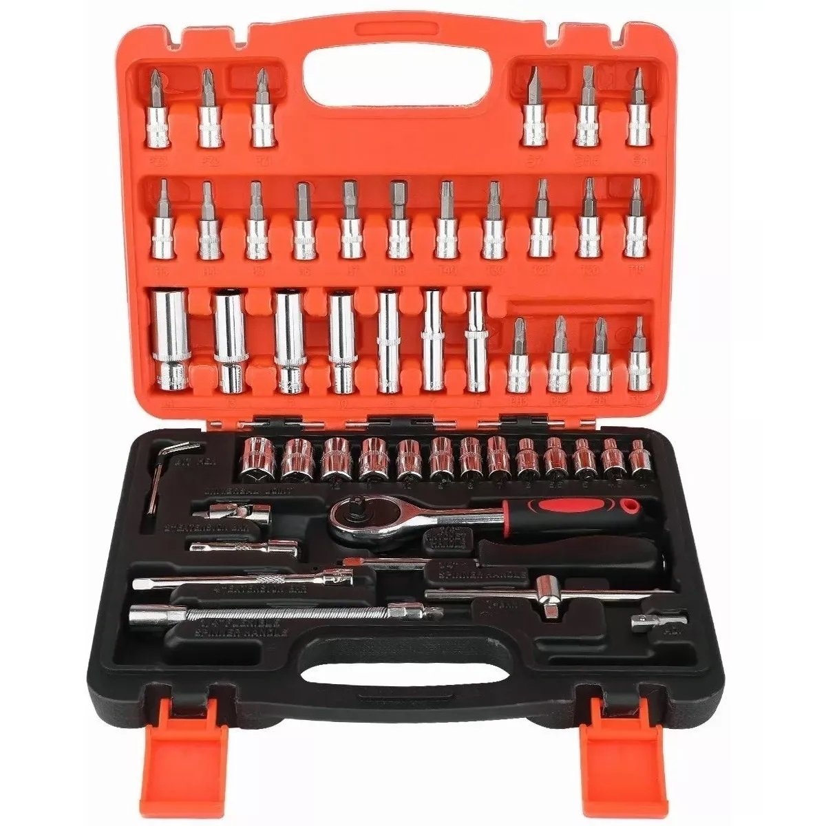 Juego De Herramientas Mecánicas Autocle, 53 Piezas Estuche Negro/Naranja 