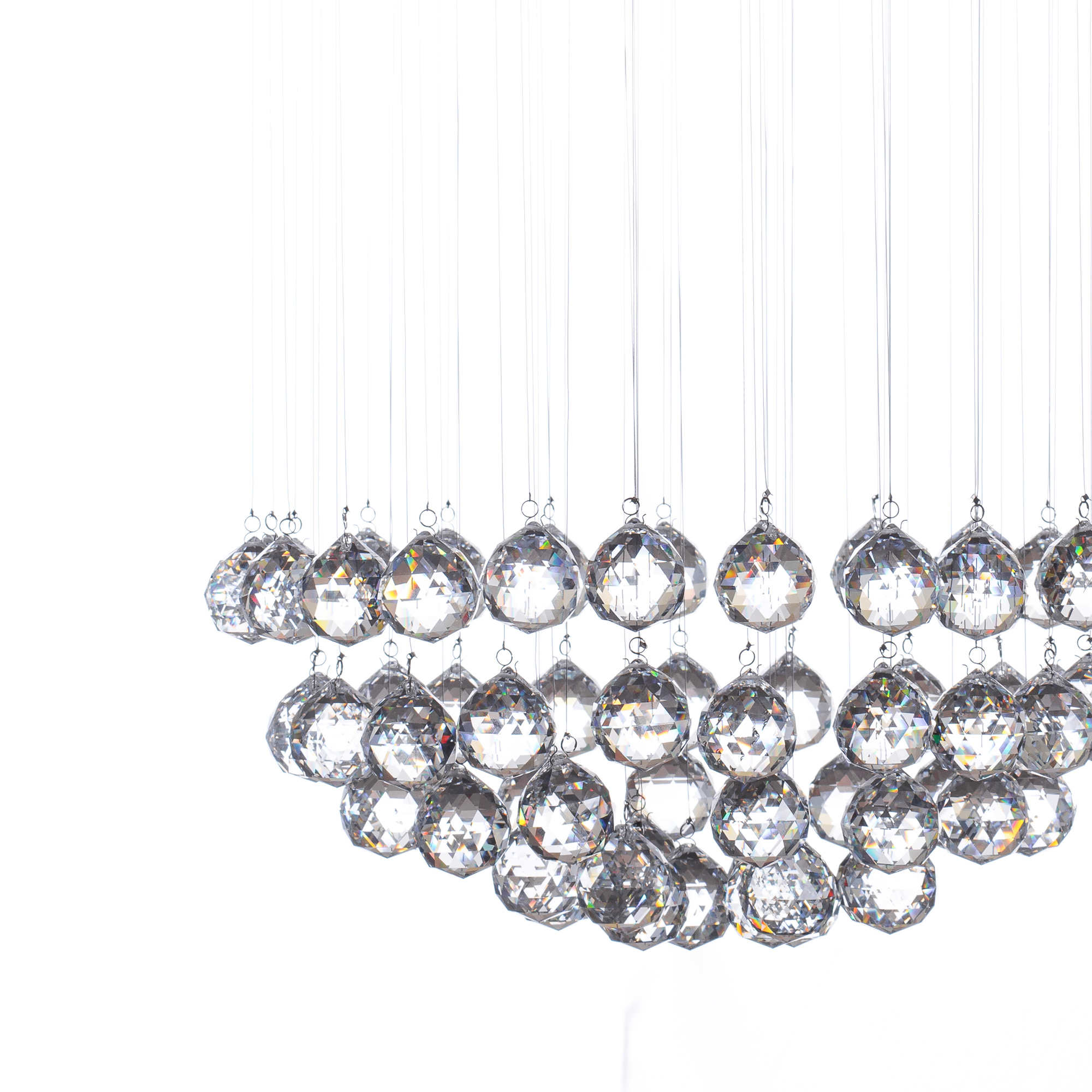 Candil Gamalux William Krystal Esfera Partida De 5 Luces.