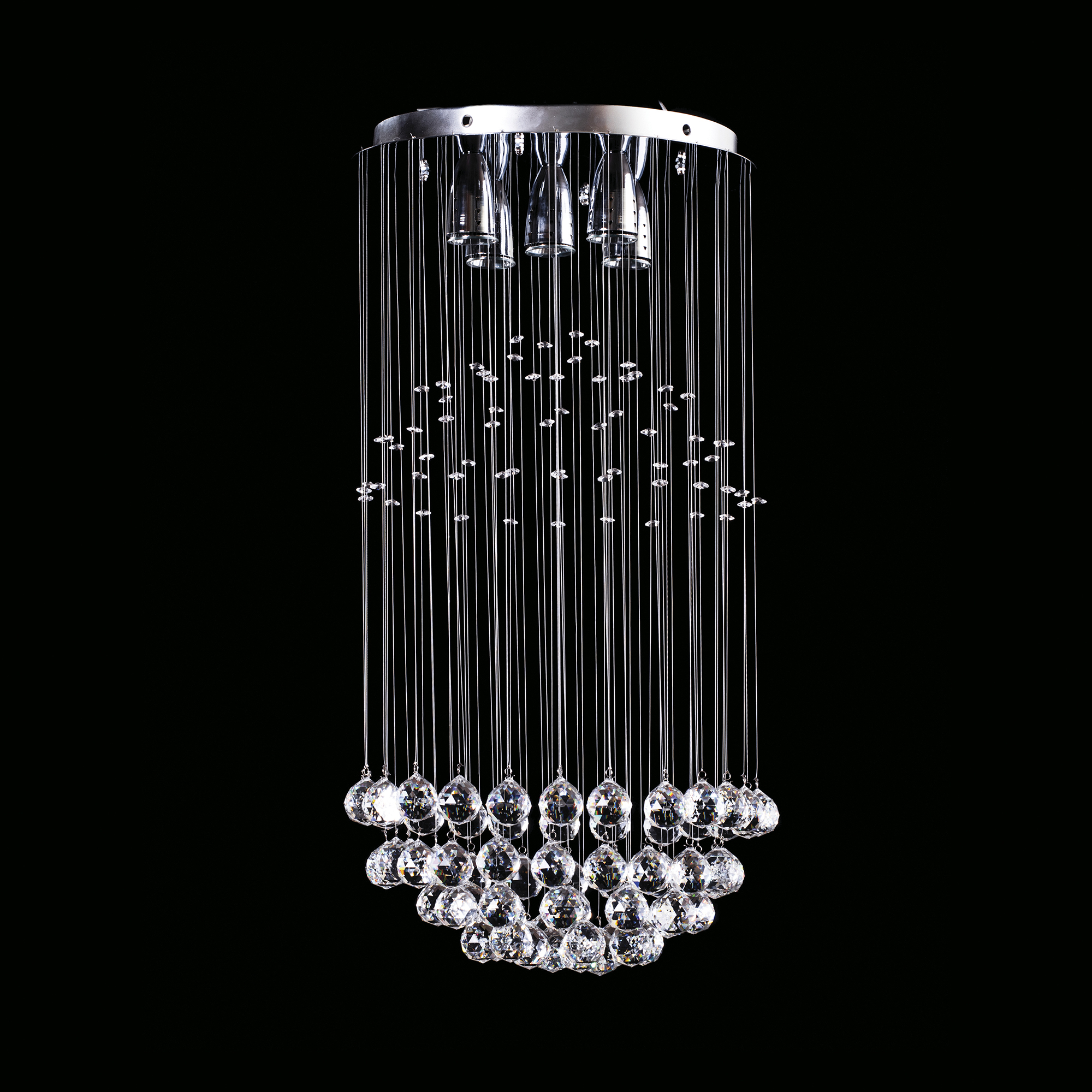 Candil Gamalux William Krystal Esfera Partida De 5 Luces.