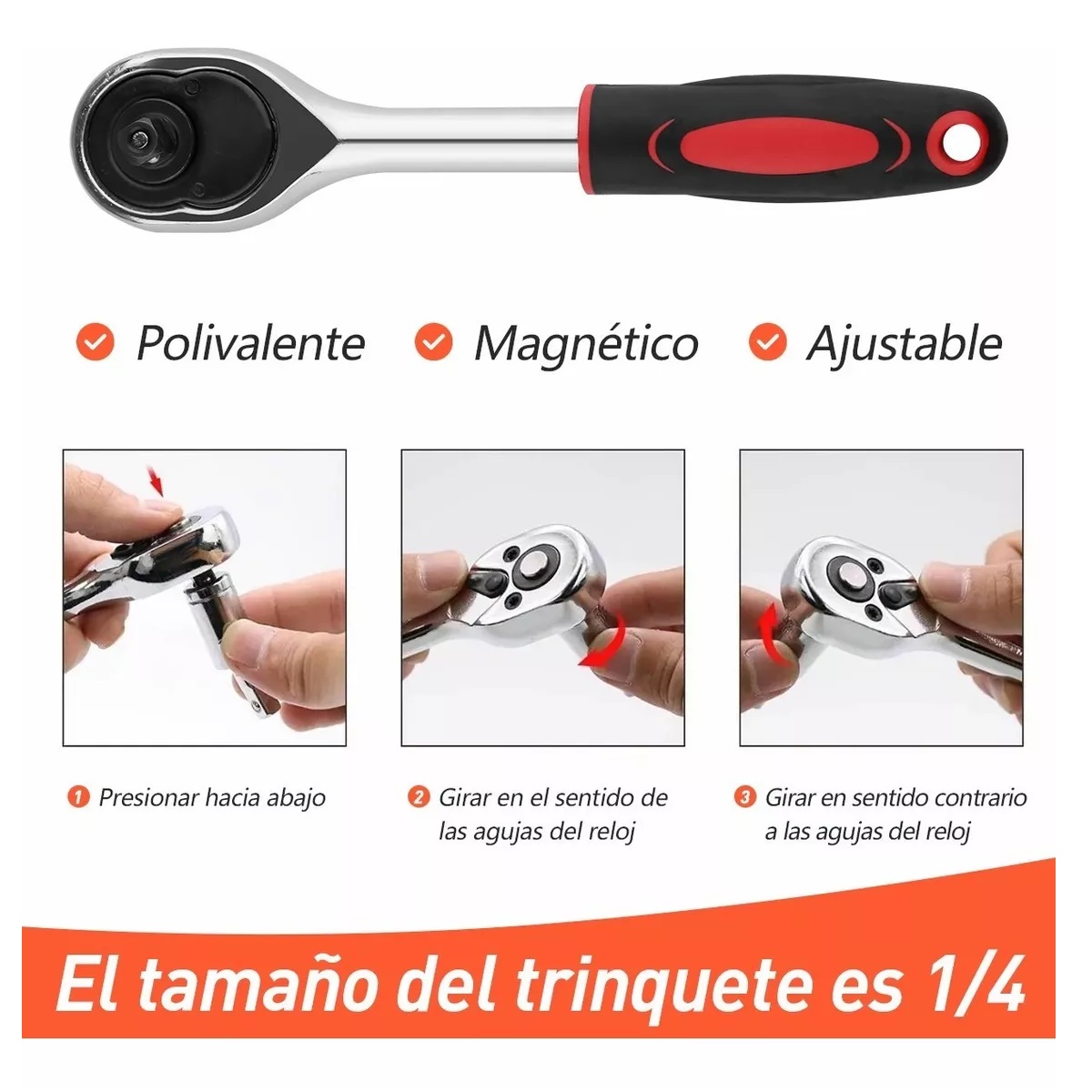 Juego De Herramientas Mecánicas Autocle, 53 Piezas Estuche Negro/Naranja 