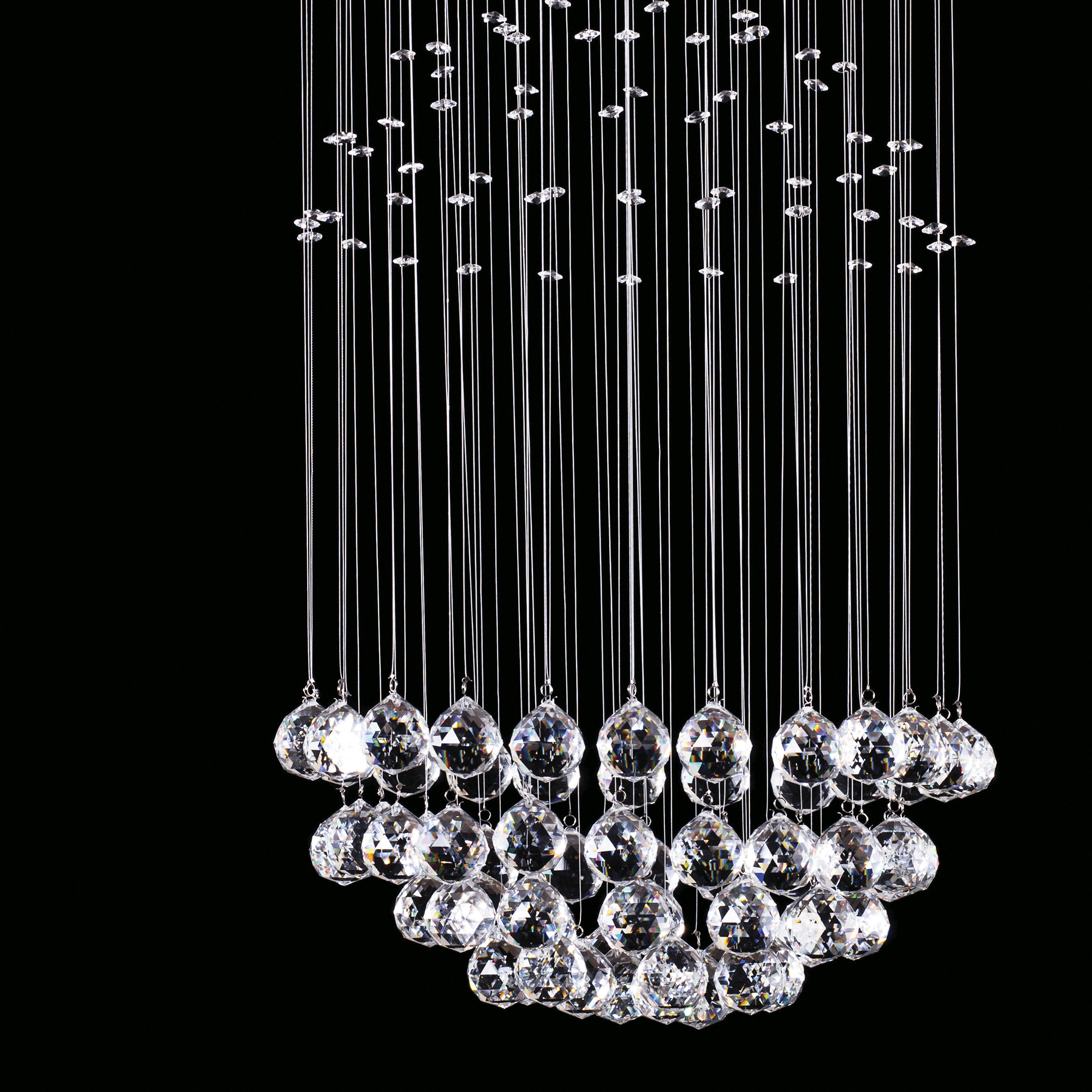 Candil Gamalux William Krystal Esfera Partida De 5 Luces.