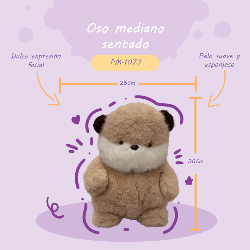 Bonito Osito Sentado de Peluche Ultra suave y Esponjoso de 36 cm Compañero de Juego y Siesta Materiales Suaves de Lujo