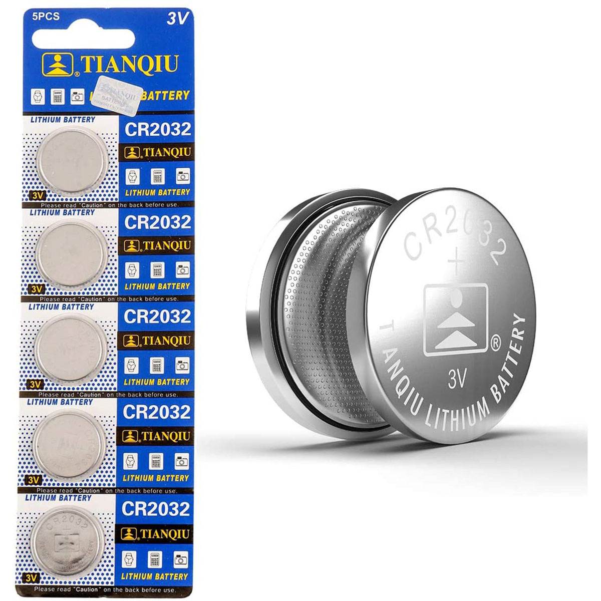 Paquete 5 Pilas de Moneda CR2032 3V.