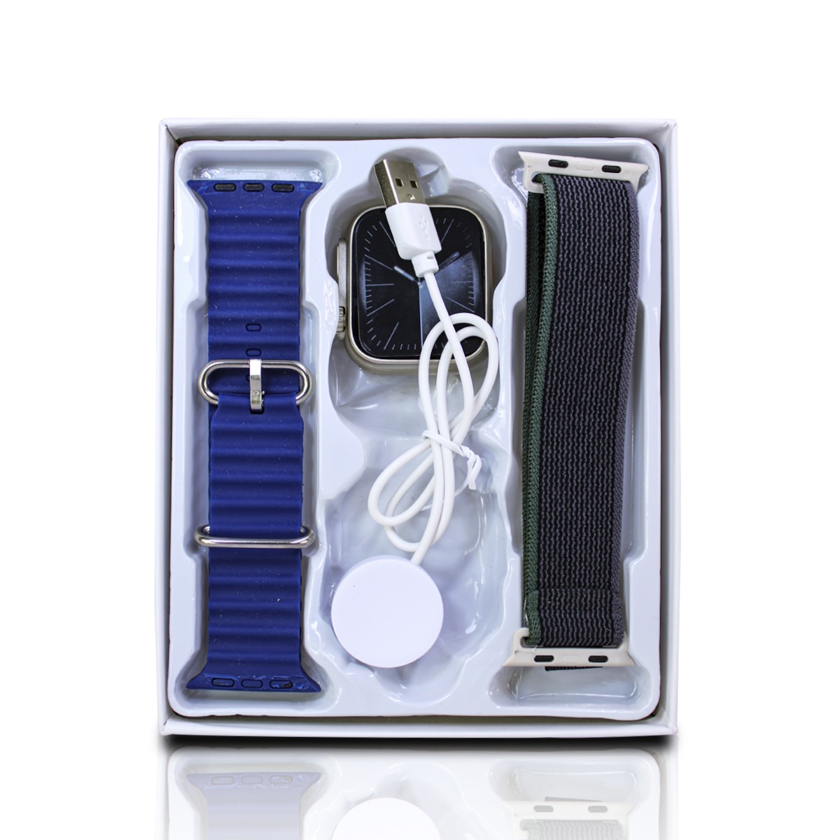 Smart Wach Et21 Pro Correa Azul De Silicona Y Cargador Magnetico.