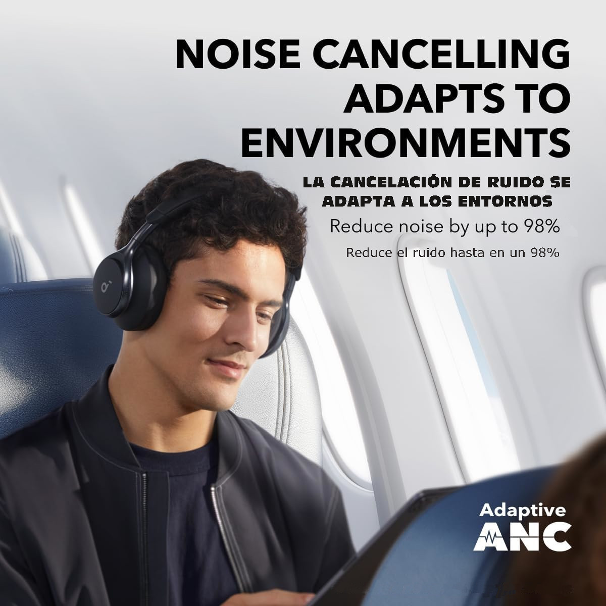 Audífonos Inalámbricos SOUNDCORE by Anker Diadema Over-Ear Negro.
