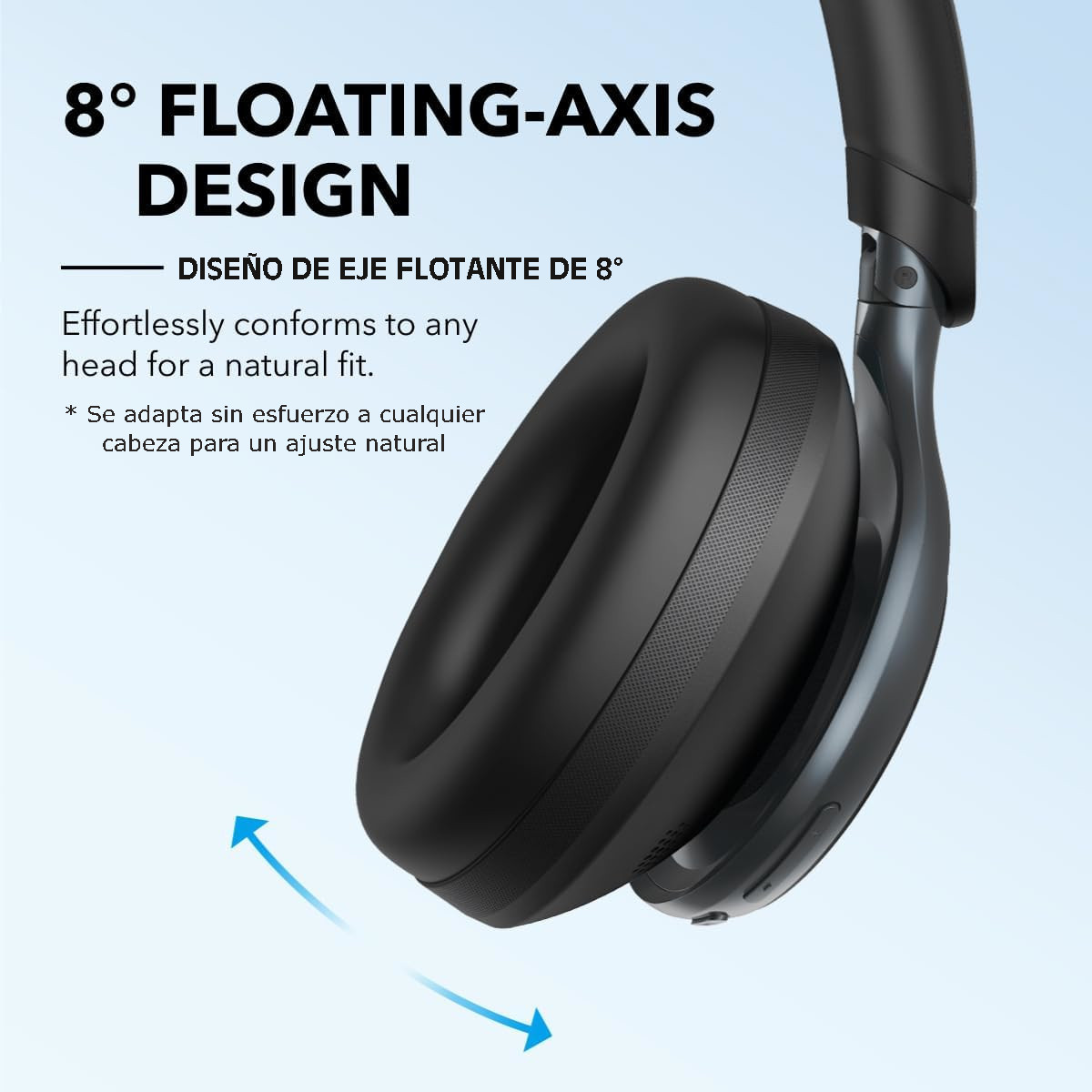 Audífonos Inalámbricos SOUNDCORE by Anker Diadema Over-Ear Negro.
