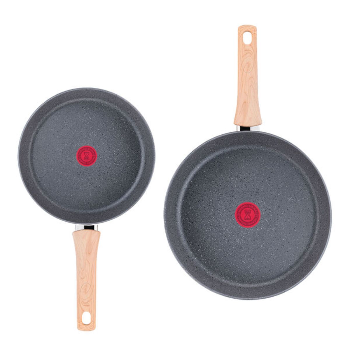 Juego de Sartenes T-Fal Hard Stone 20 y 28 cm Thermo-Señal.