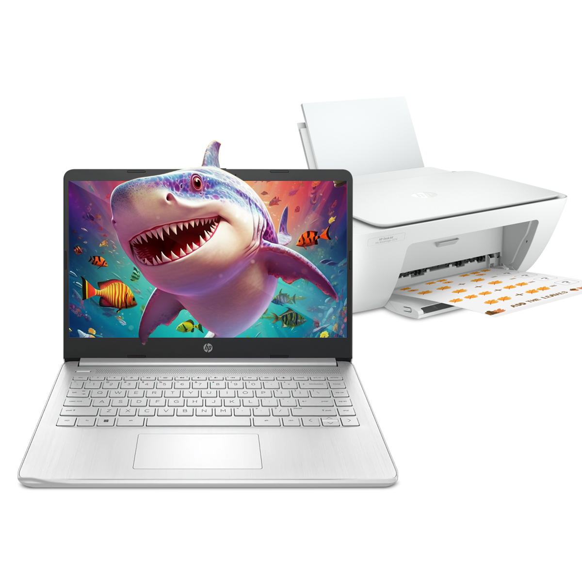 Combo Laptop HP 14-DQ0518LA CELERON-N4120 4gb 128gb 14Pulg W11H + Impresora HP.