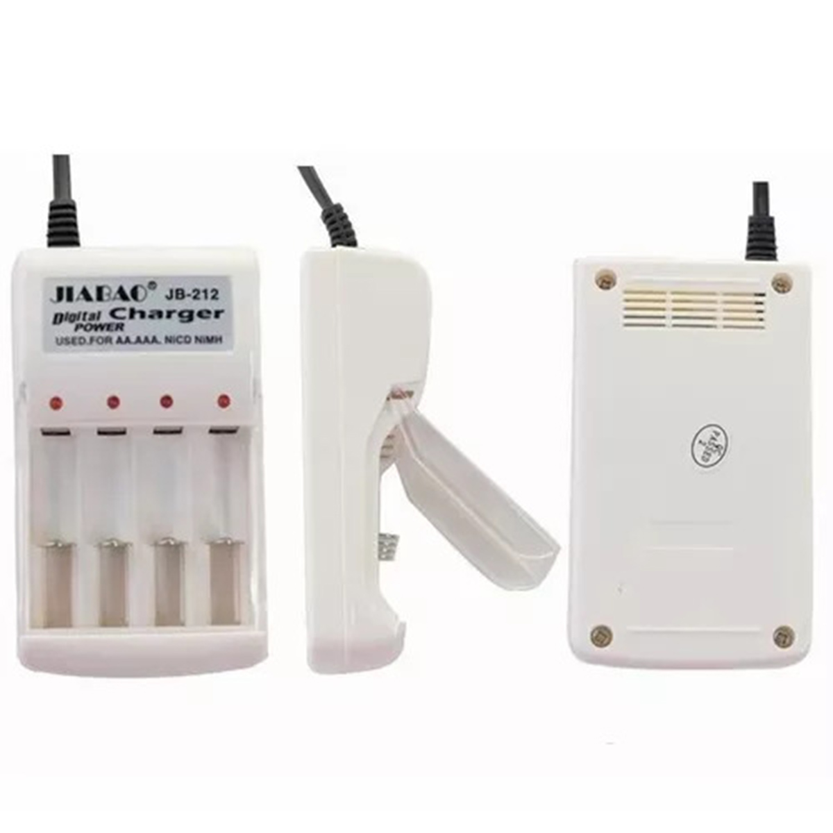 Cargador Baterías Recargables AA y AAA 4 Ranuras + 4 Pilas AAA 350 mAh.