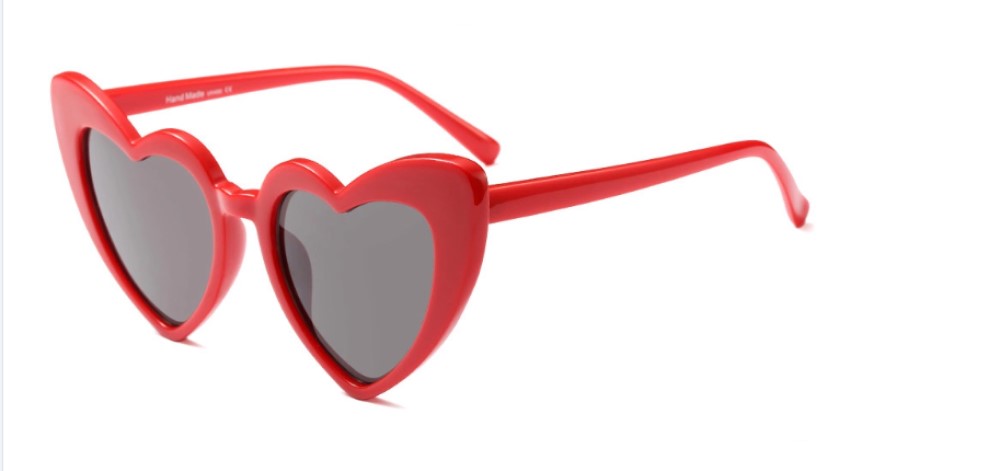 Lentes rojos de corazon outlet