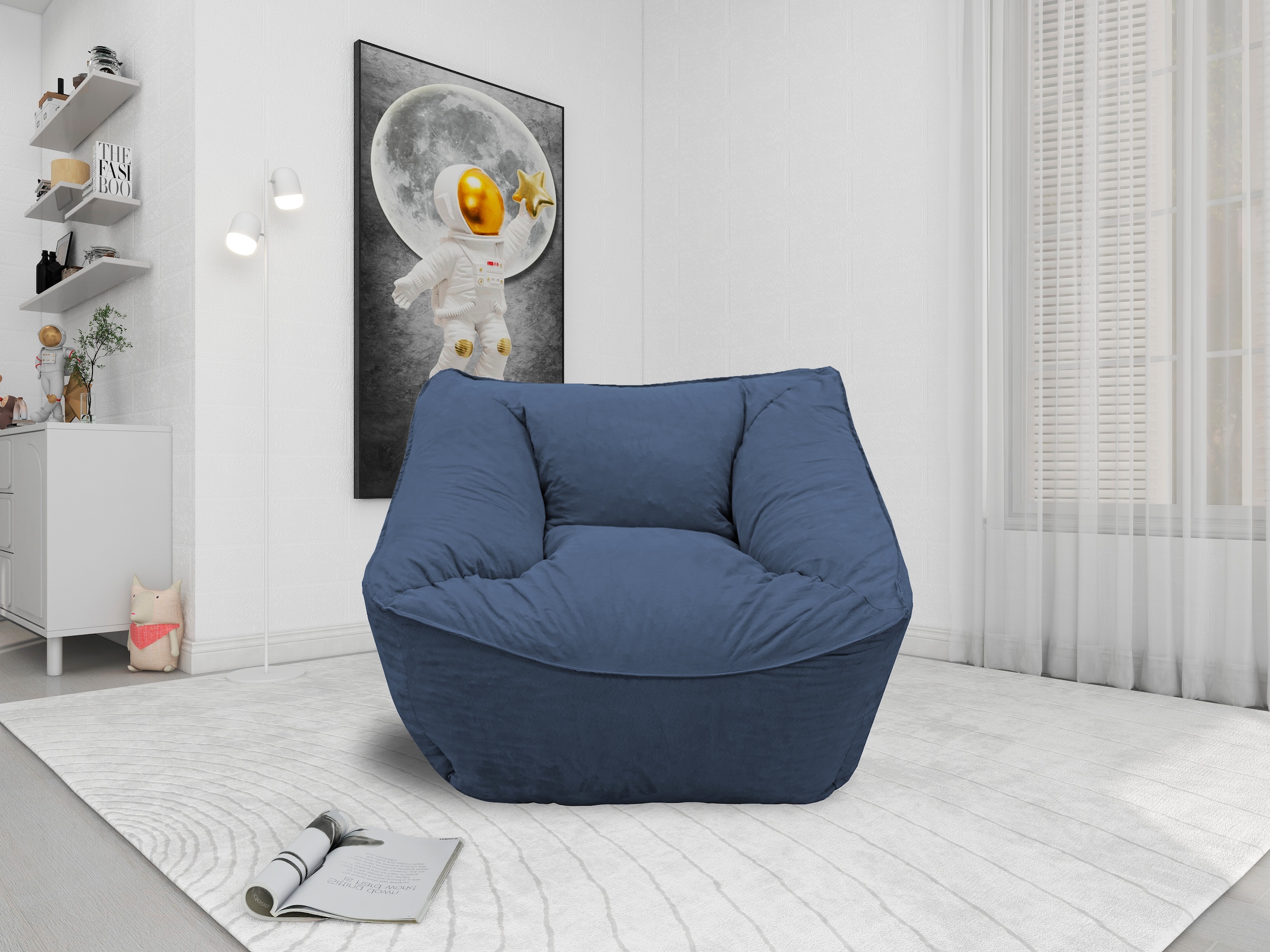 Sillon Puff El Bazar Store Azul Marino, Sillon Ocasional.