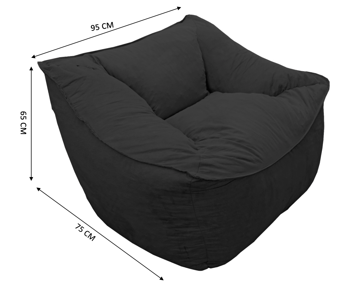 Sillon Puff El Bazar Store Negro, Sillon Ocasional