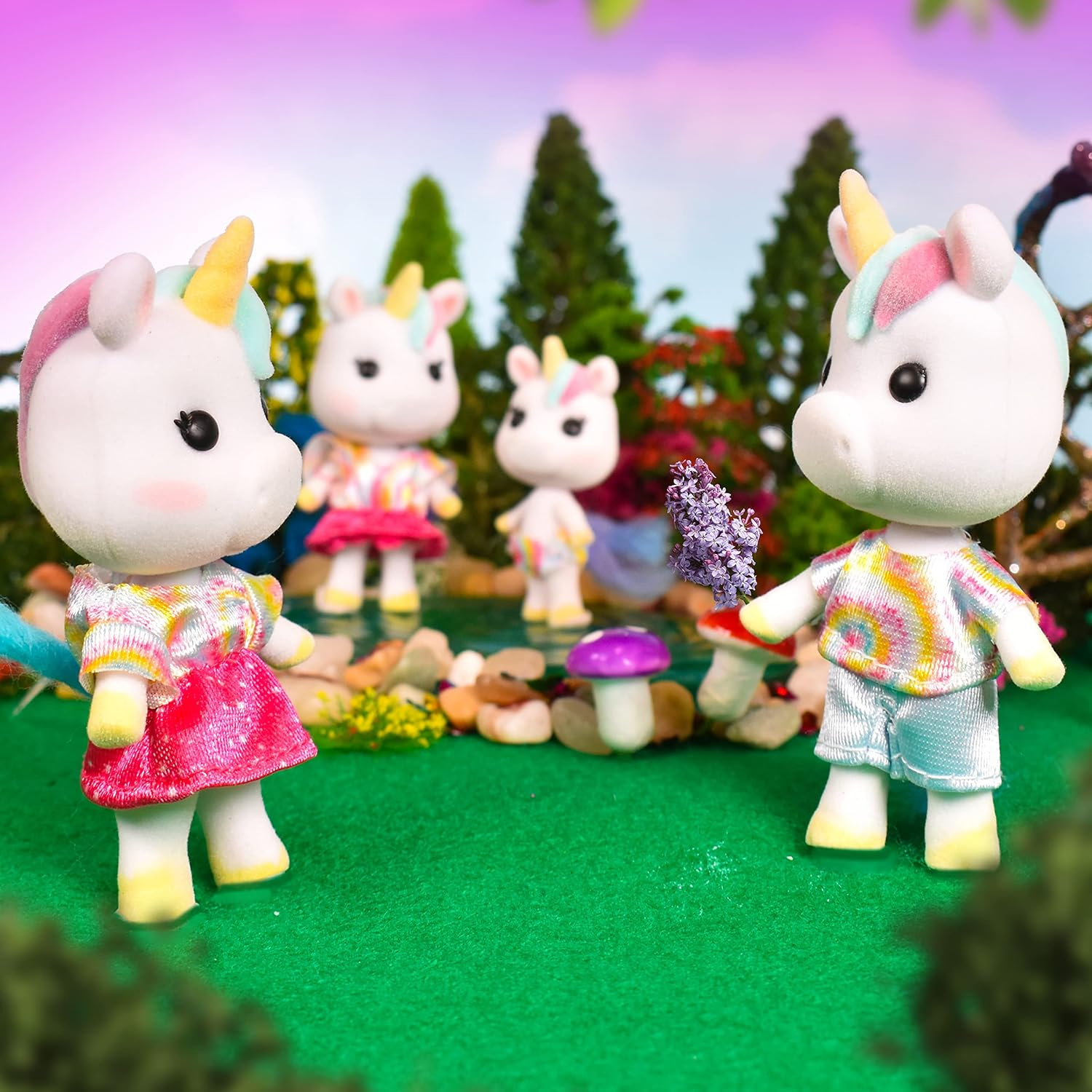 Sunny Days Entertainment Honey Bee Acres Rainbow Ridge Daydreamers Unicorn Family - Familia de Unicornios