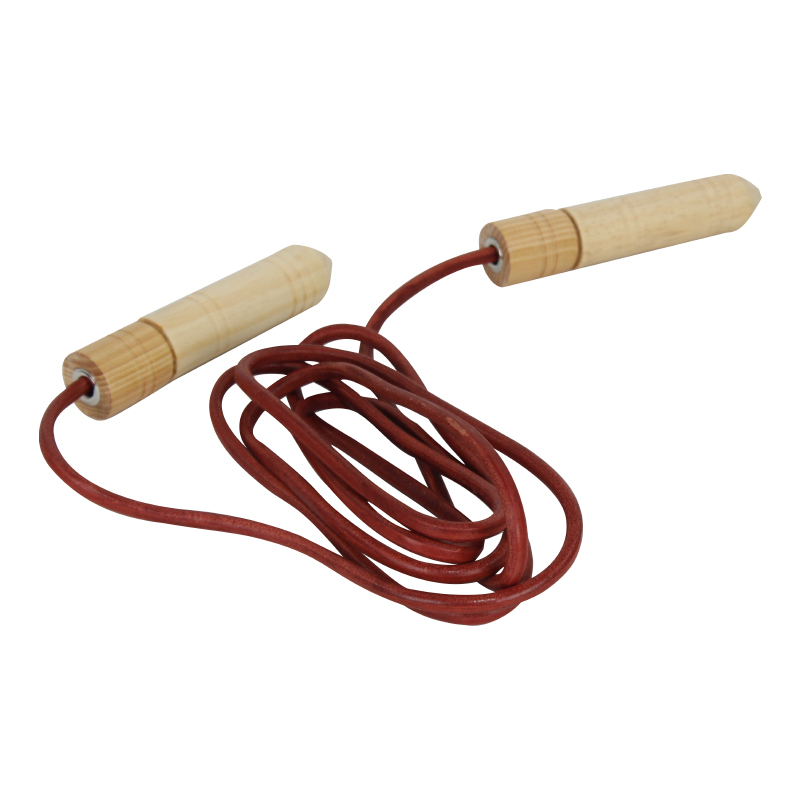 Cuerda Para Saltar Fire Sports Cuero Piel Con Balero 2.7m