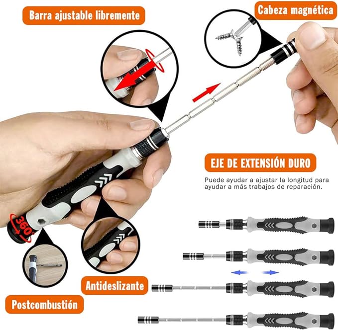 KAMYSEN Destornilladores de Precisión Set de Precisión 115 en 1,Juego de Destornilladores,Herramientas de Reparación para Smartphone, PC,Portátil, Laptop, Reloj, Juguetes, Gafas, Destornillador Gafas.