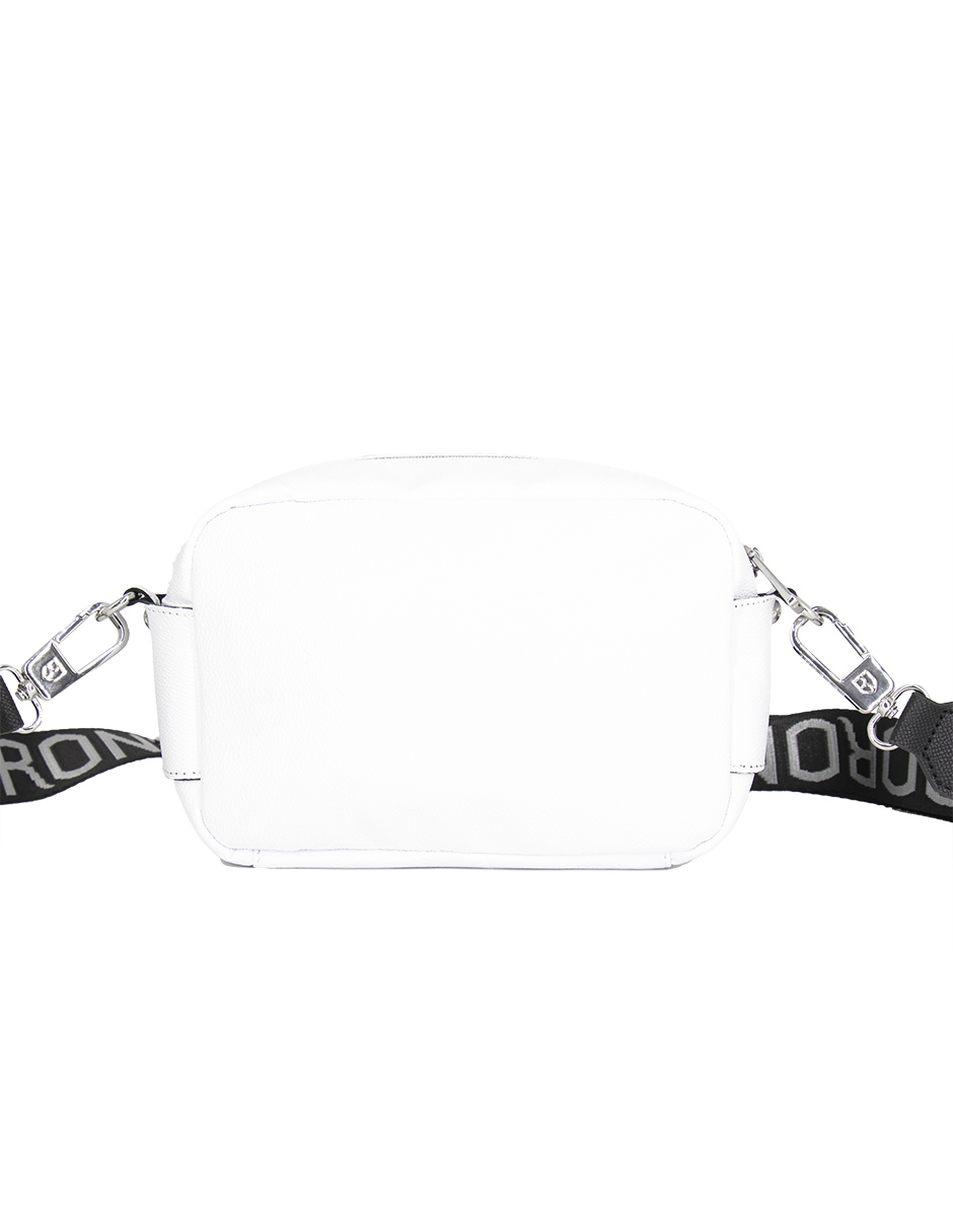 Bandolera Crosboddy Boroni Color Blanco Con Correa Ajustable.