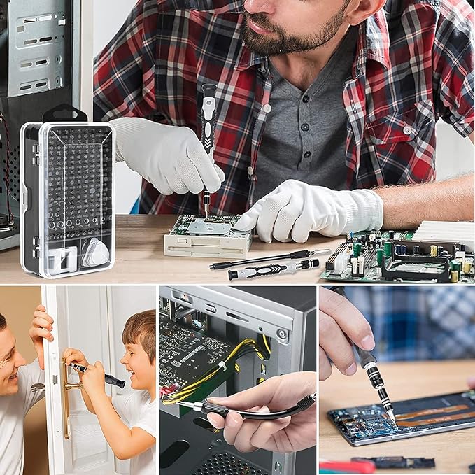 KAMYSEN Destornilladores de Precisión Set de Precisión 115 en 1,Juego de Destornilladores,Herramientas de Reparación para Smartphone, PC,Portátil, Laptop, Reloj, Juguetes, Gafas, Destornillador Gafas.