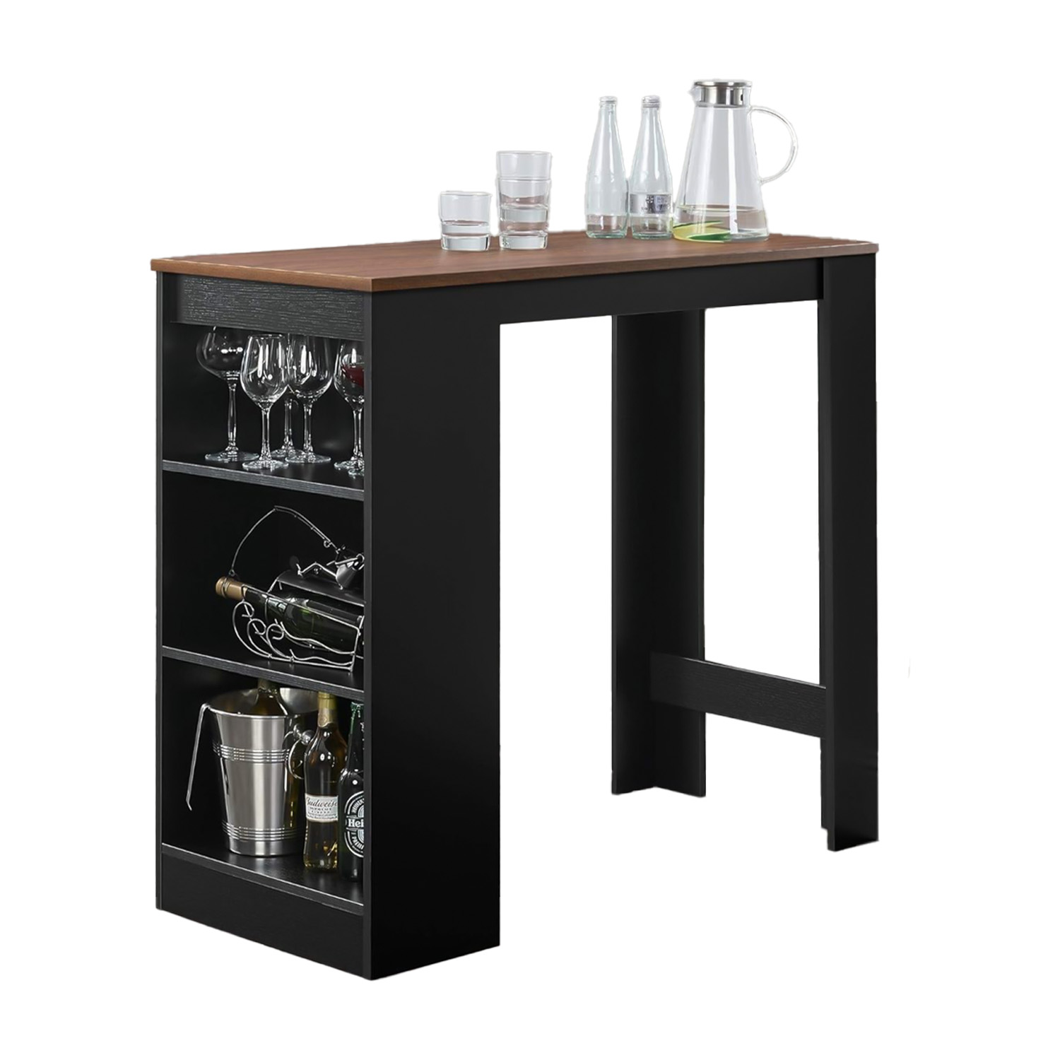 Mesa de Bar con Barra integrada 3 Estantes Bossa Ander.