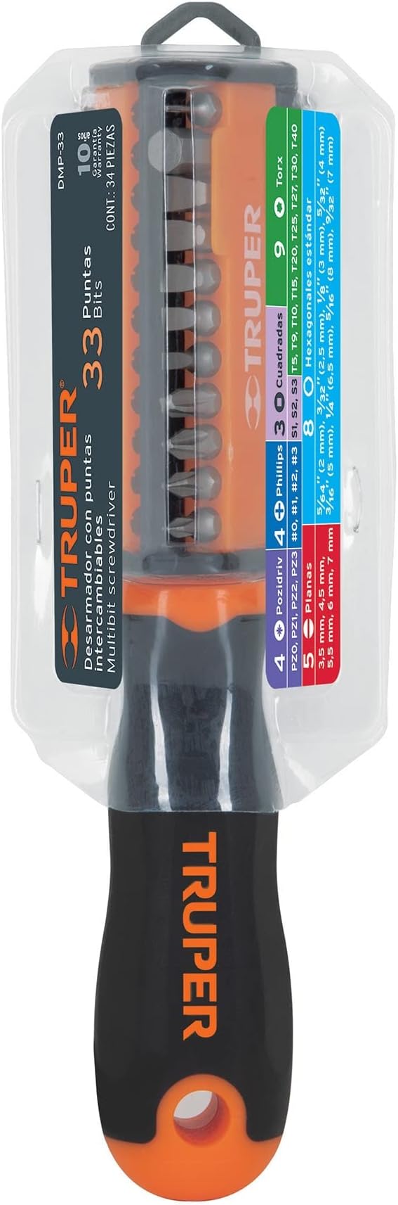 Truper DMP-33, Desarmador multipunta, con 33 puntas.
