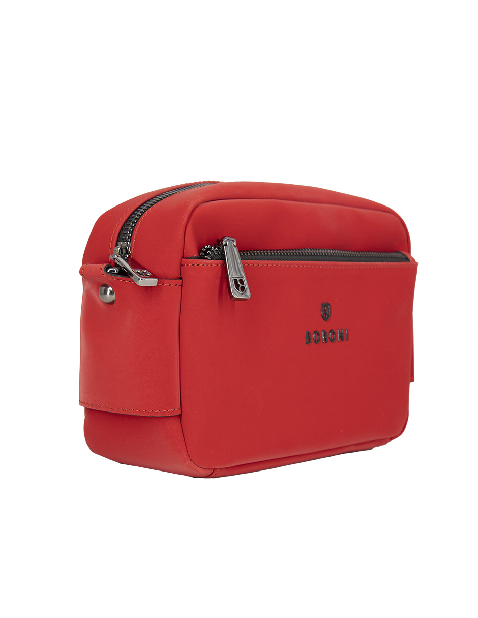 Bandolera Crossbody Boroni Color Rojo Con Correa Ajustable.