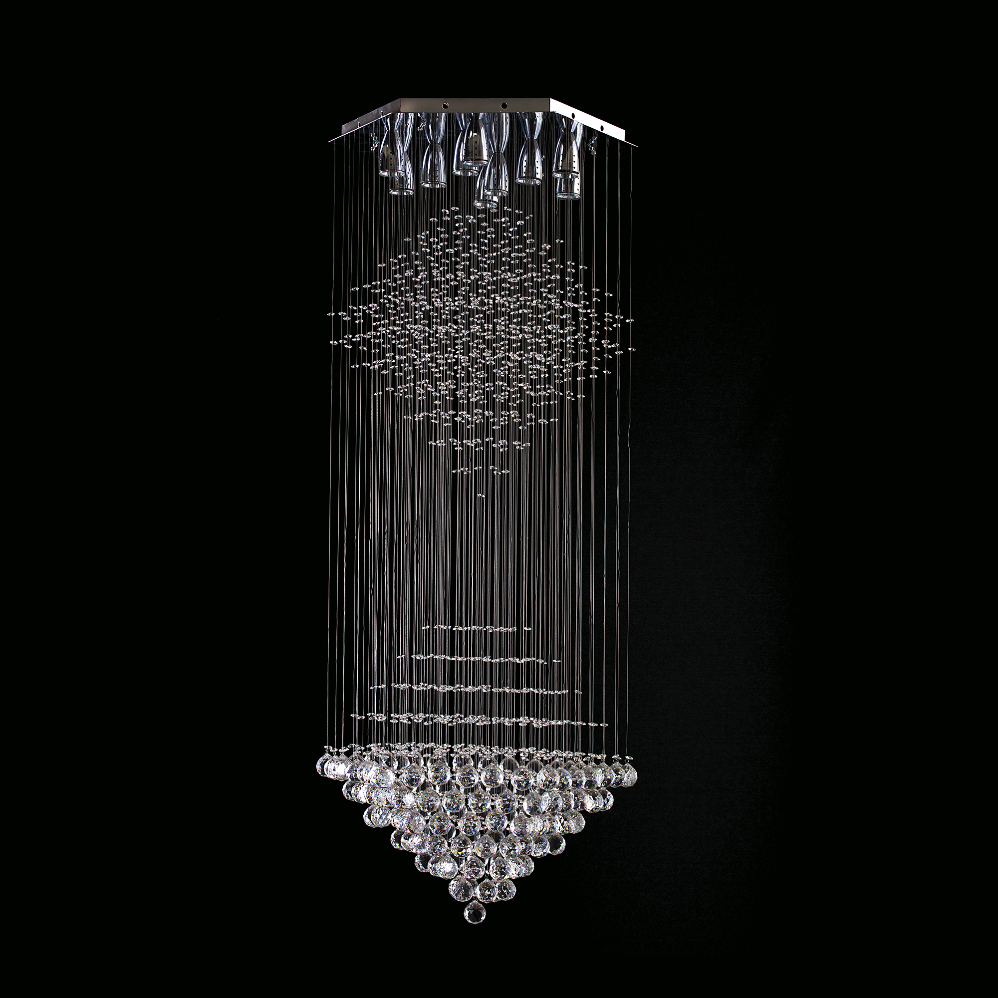 Candil Colgante Gamalux Williams Krystal Hexágono 10 Luces.