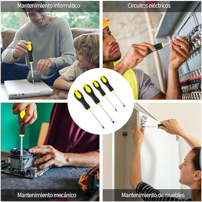 10PCS Juego de Desarmadores-Destornilladores de Precisión Extraíble Profesional Magnética Kit de Herramientas de Reparación para Computadora Móvil Teléfono Inteligente Consola de Juegos.