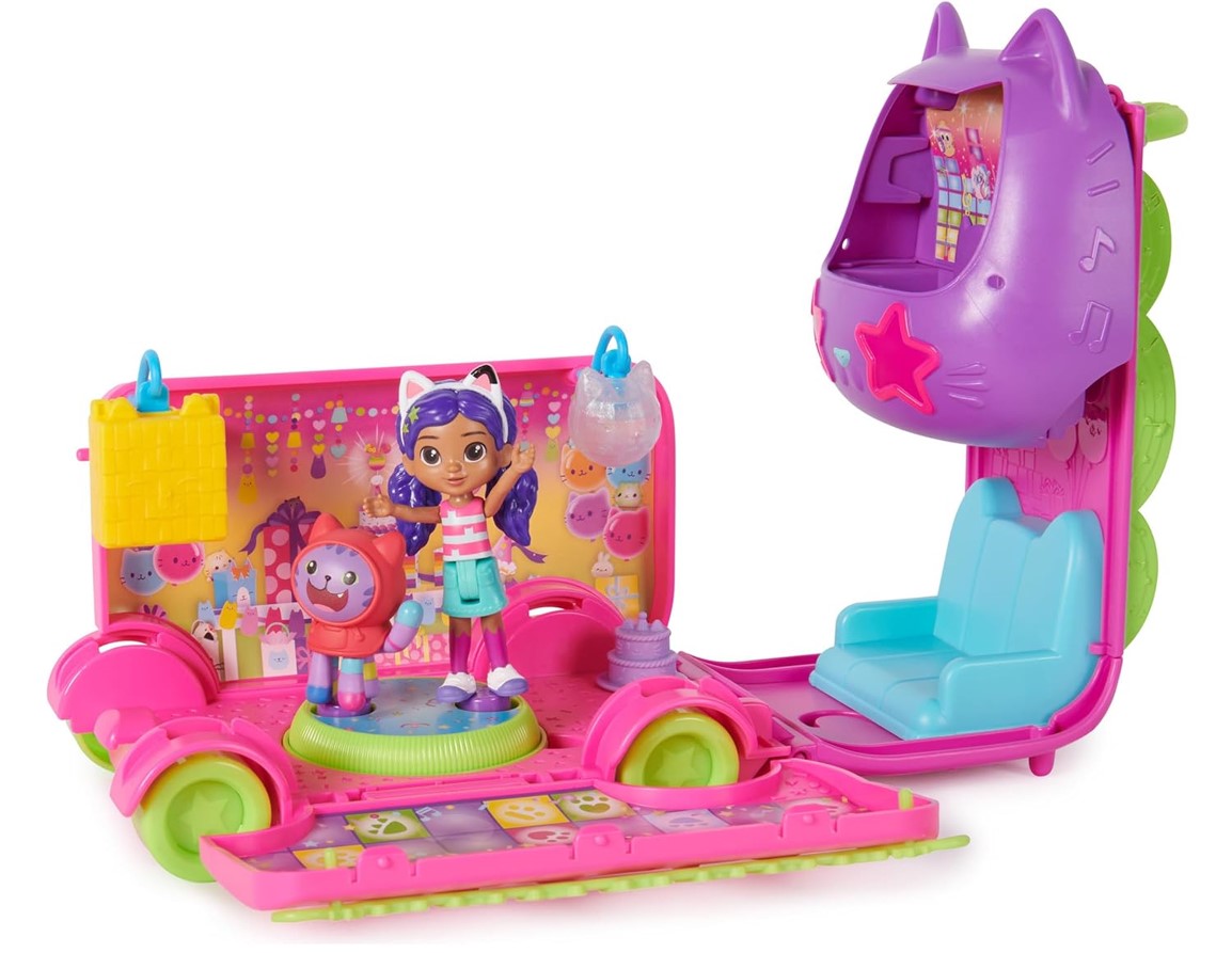 Gabbys Dollhouse Autobús De Fiesta Gatuna Gabby Y Djmusicat