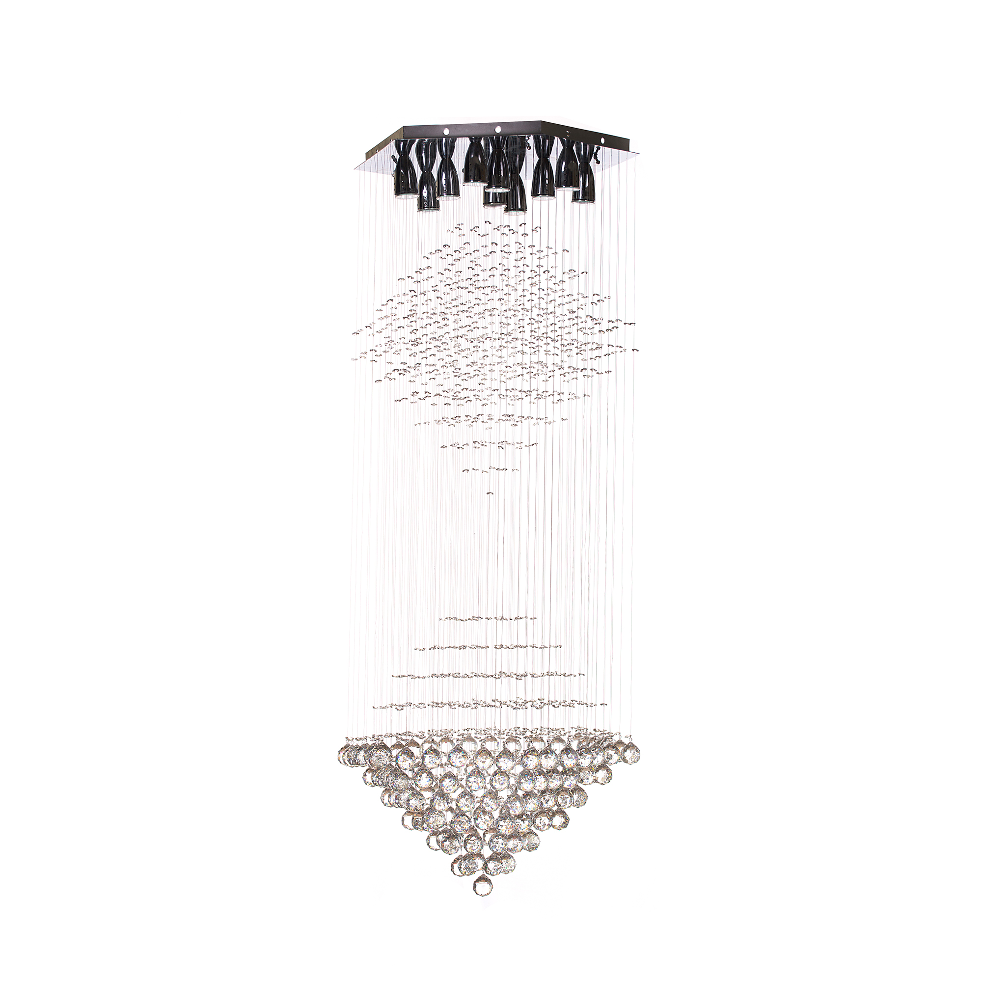 Candil Colgante Gamalux Williams Krystal Hexágono 10 Luces.