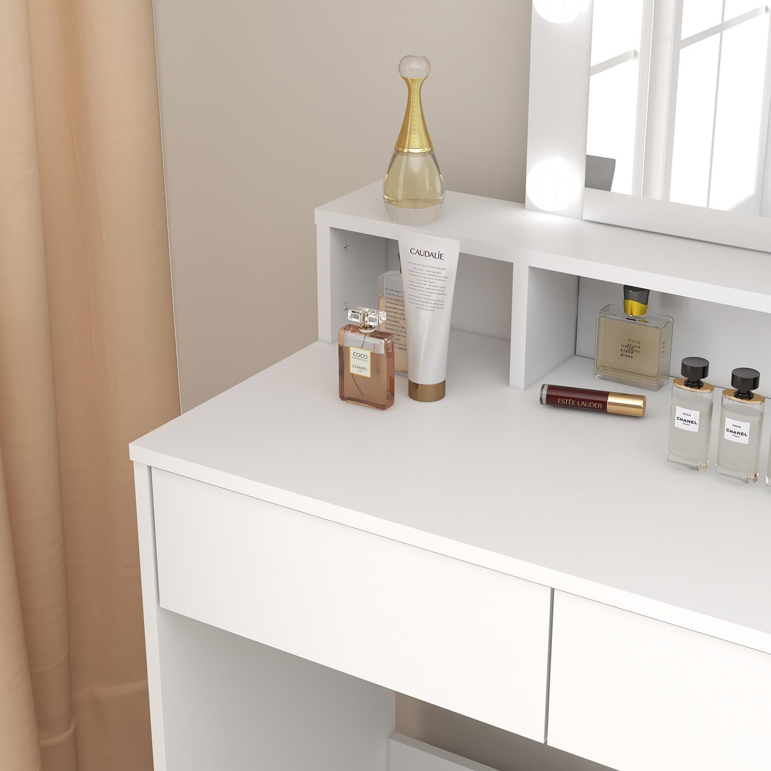 Tocador con Espejo y Luces LED Brillo Ajustable Bossa Amelie.