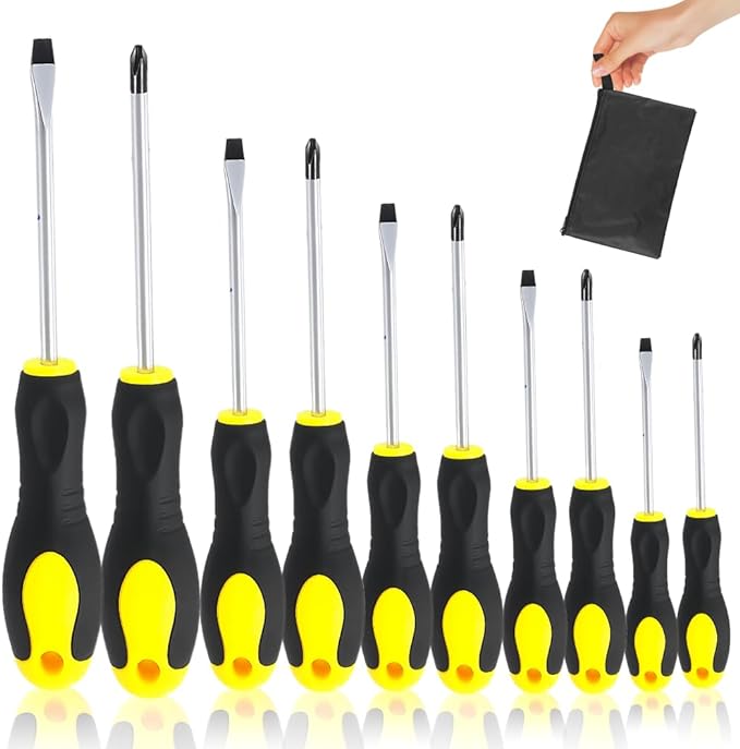 10PCS Juego de Desarmadores-Destornilladores de Precisión Extraíble Profesional Magnética Kit de Herramientas de Reparación para Computadora Móvil Teléfono Inteligente Consola de Juegos.