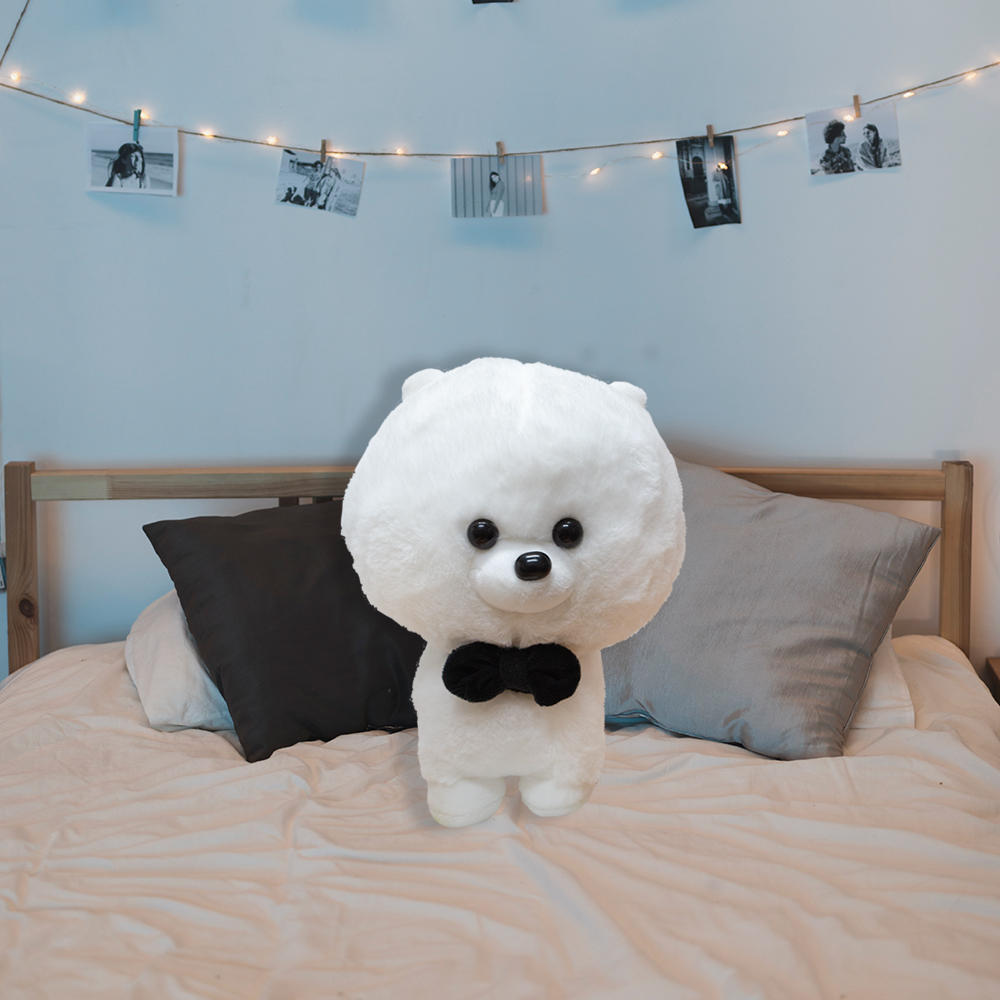 Bonito Pareja de Perrito Pomerania de Peluche Ultra suave y Esponjoso de 22 cm Compañero de Juego y Siesta Materiales Suaves de Lujo.