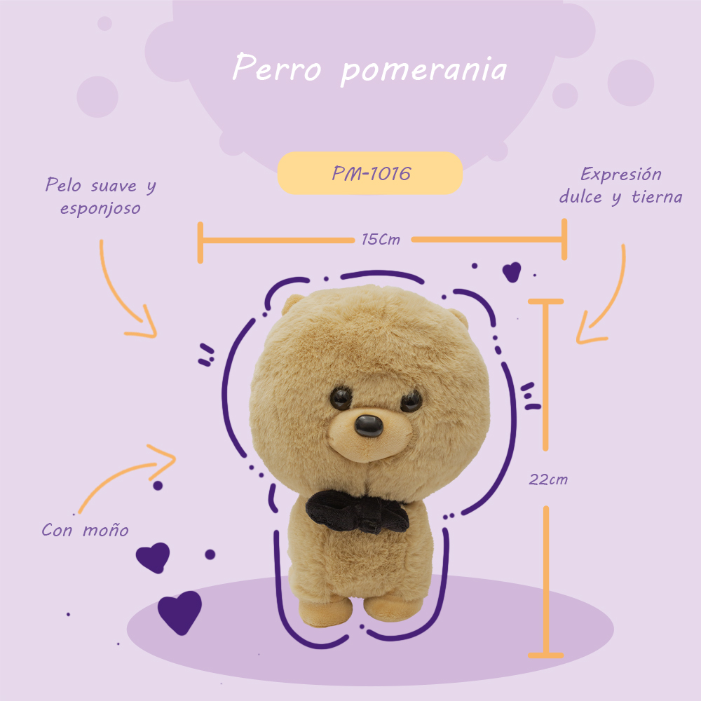 Bonito Pareja de Perrito Pomerania de Peluche Ultra suave y Esponjoso de 22 cm Compañero de Juego y Siesta Materiales Suaves de Lujo.