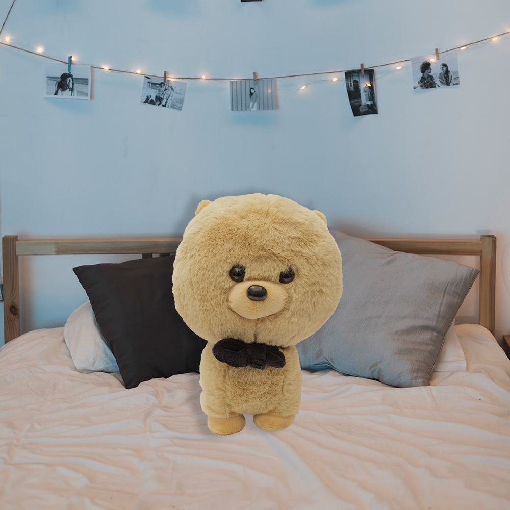 Bonito Pareja de Perrito Pomerania de Peluche Ultra suave y Esponjoso de 22 cm Compañero de Juego y Siesta Materiales Suaves de Lujo.