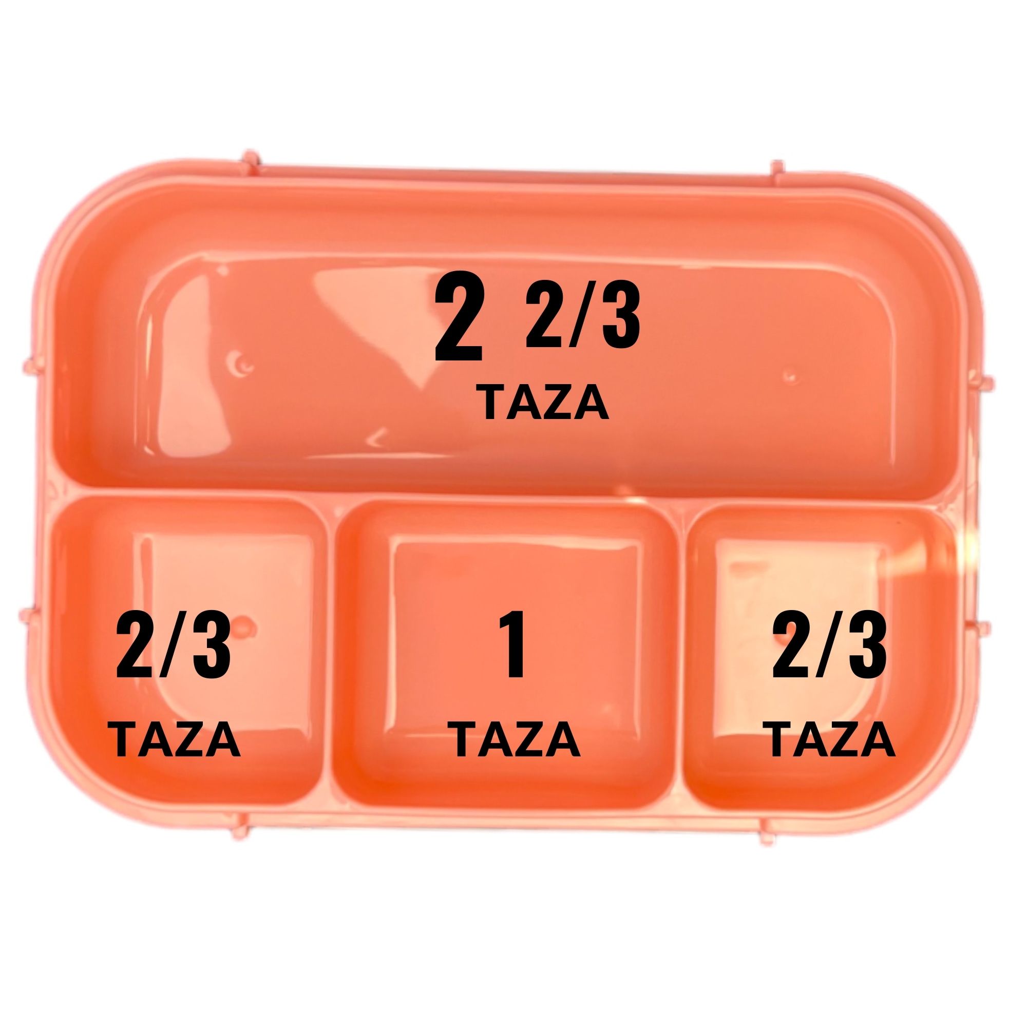 Contenedor Lonchera Lunch Box Hermético con 4 Divisiones - Rosa.